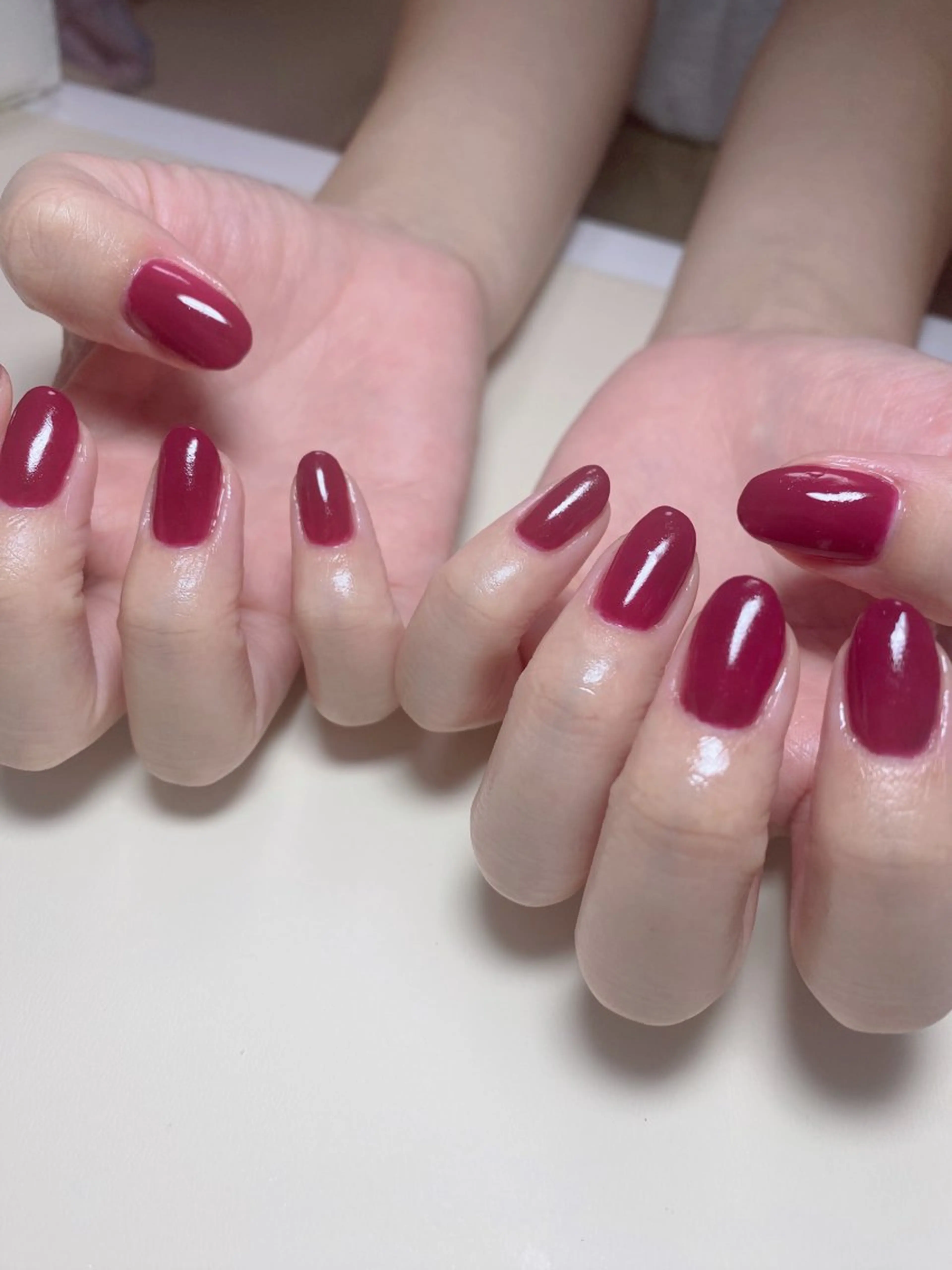 ネイル ボルドー ワンカラーネイル ハンドネイル Nail Salon K 🧸美爪育成のネイルデザイン