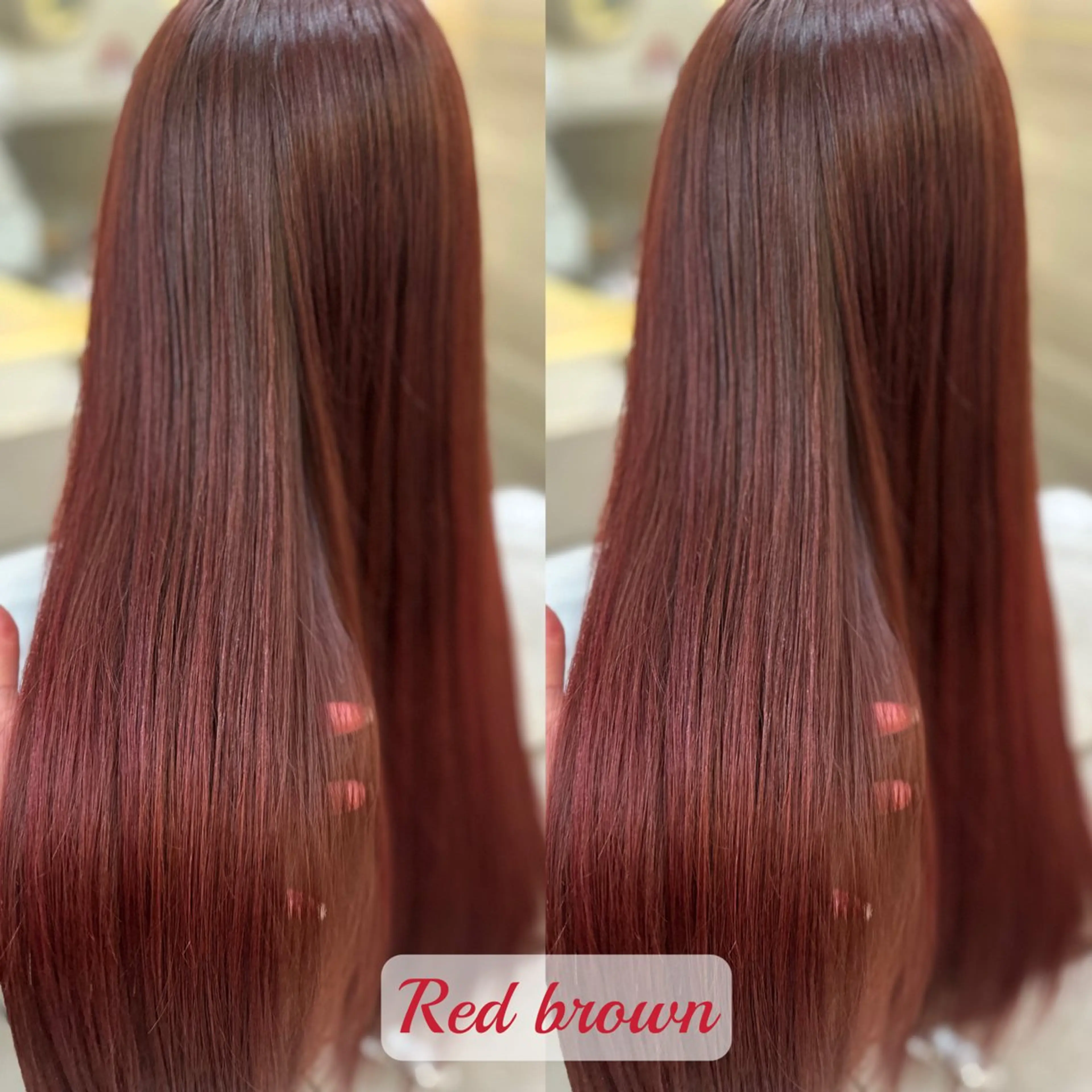 ロング レッドブラウン ヘアカラー トリートメント lovis🧸ゆうあ 🧸/透明感カラーのヘアスタイル