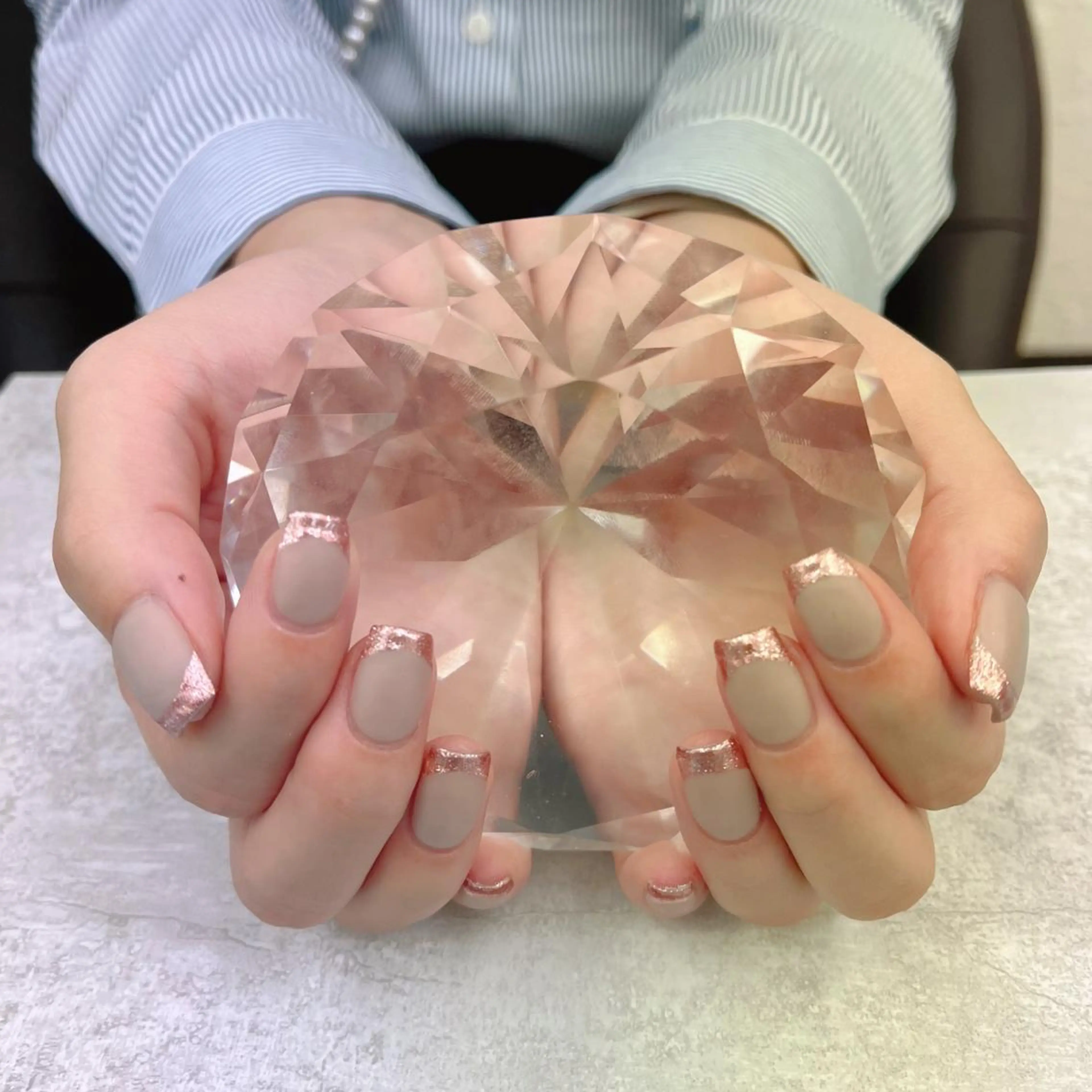 メンズ ネイル フレンチネイル マットネイル ブルーデイジー栄本店所属・BlueDaisy 栄本店のネイルデザイン