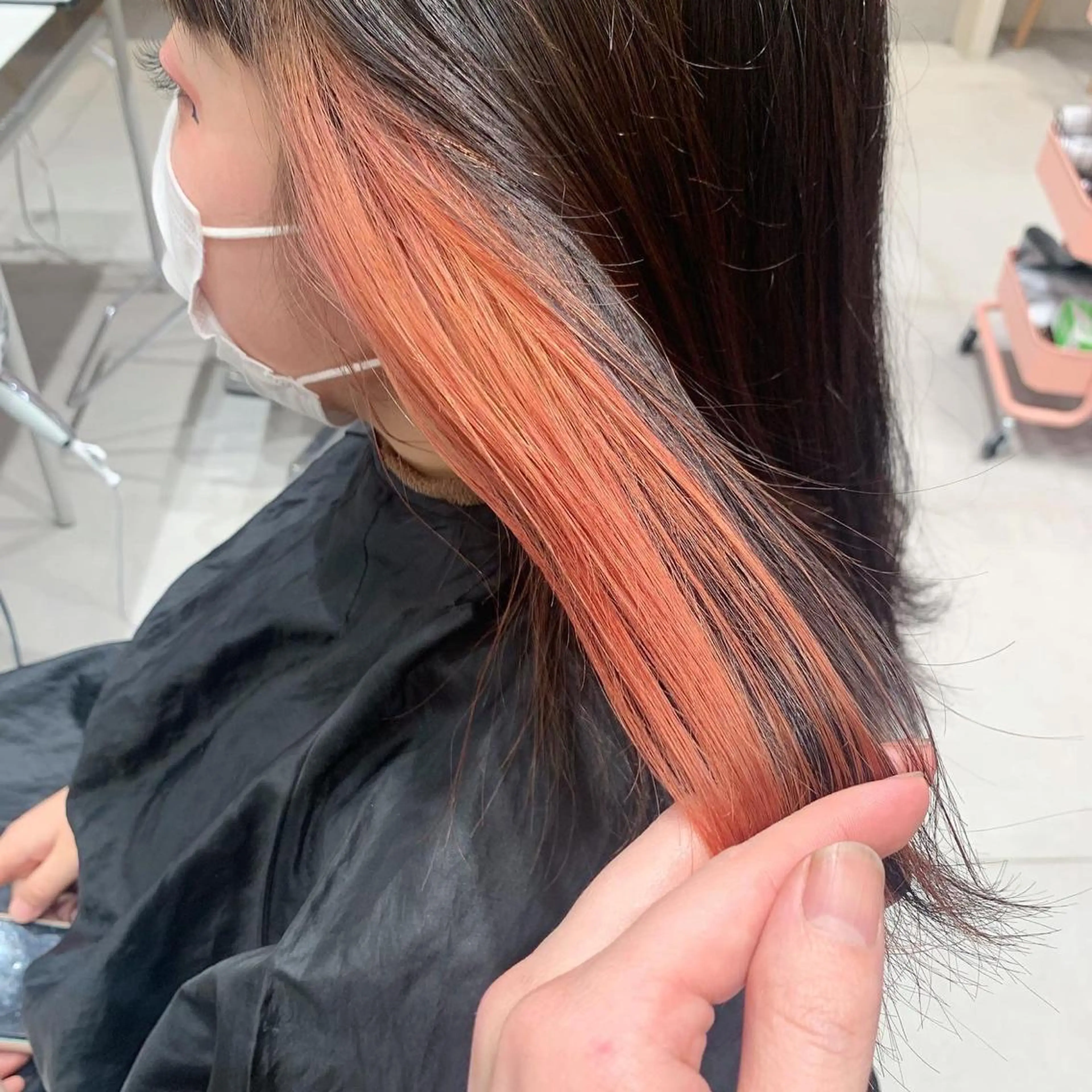 ミディアム カラー ベージュカラー 透明感カラー グレージュ オレンジ ボブ ヘアカラー トリートメント レイヤー専門家 ダブルカラー修のヘアスタイル