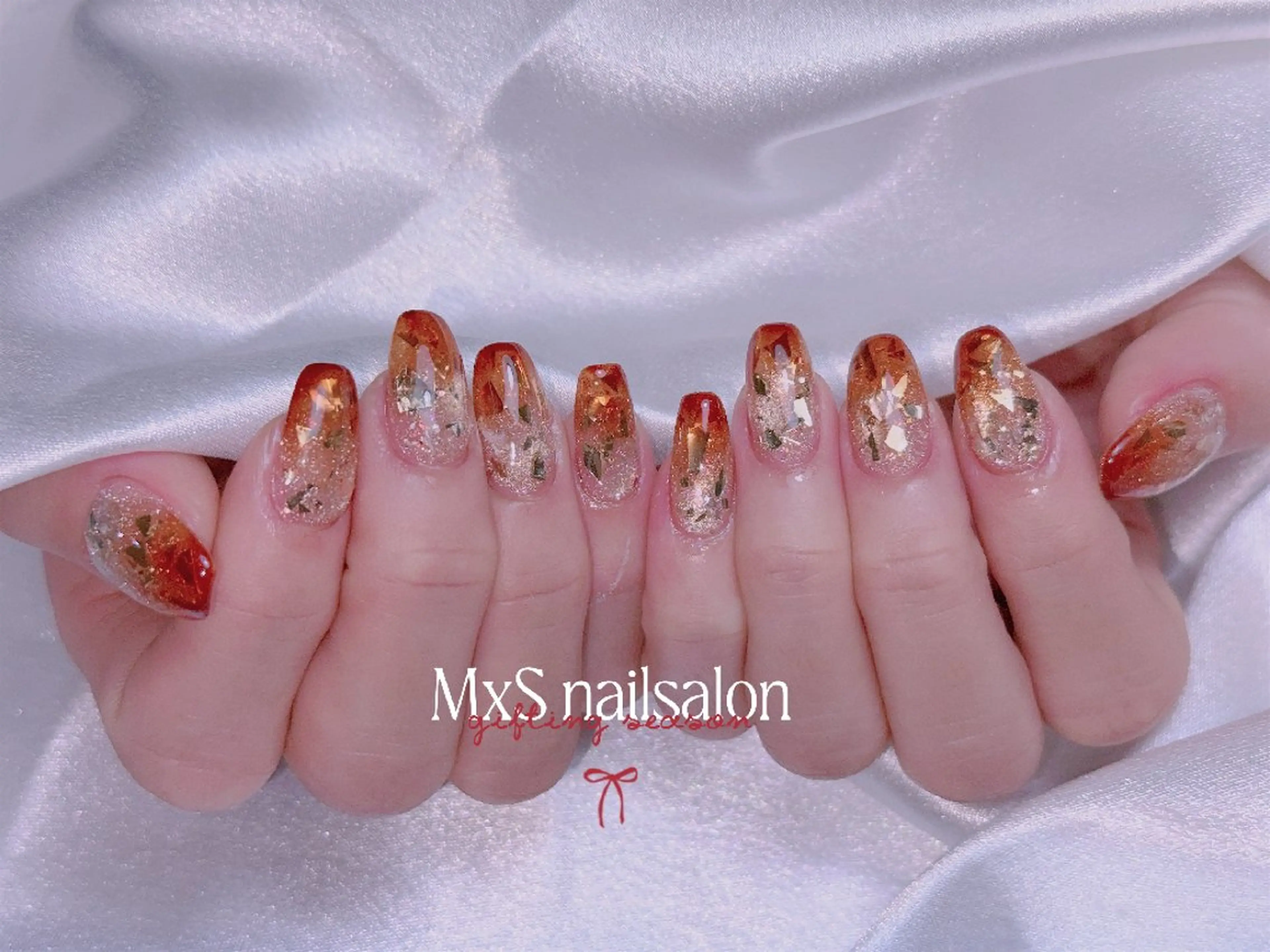 ネイル ジェルネイル 韓国ネイル マグネットネイル パラジェル バレンタイン ハンドネイル MxS Nail 【長さだし/フィルイン/マグネット/ワンホンネイル/韓国ネイル/パラジェル】所属・M×S Nail みなのネイルデザイン