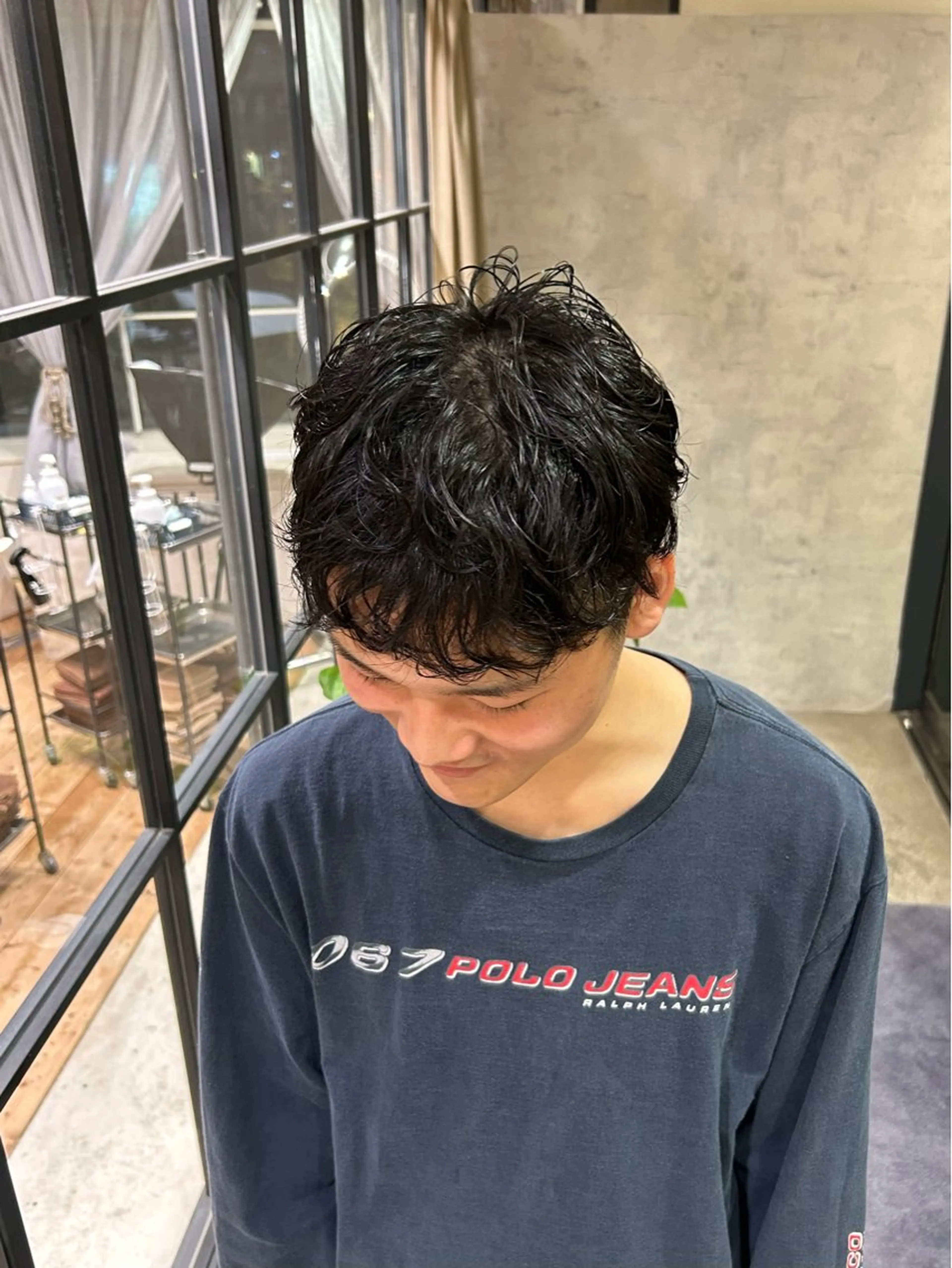 パーマ メンズ カット パーマ ボブレイヤー/ ブリーチ/miyuuのヘアスタイル