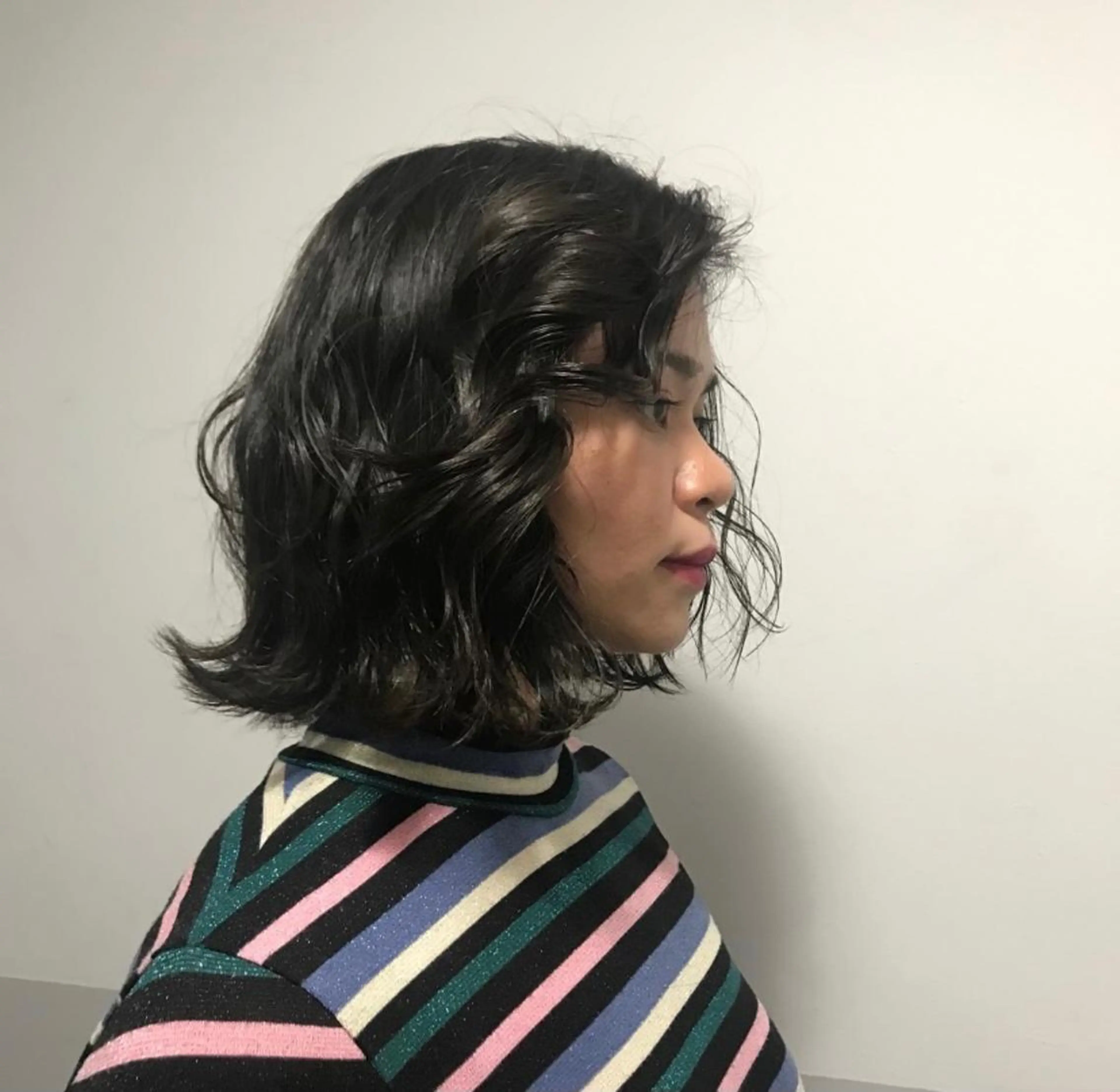 ミディアム ボブ Aust hair Stella新宿所属・Yuki☺︎パーマ レイヤーカットのヘアスタイル