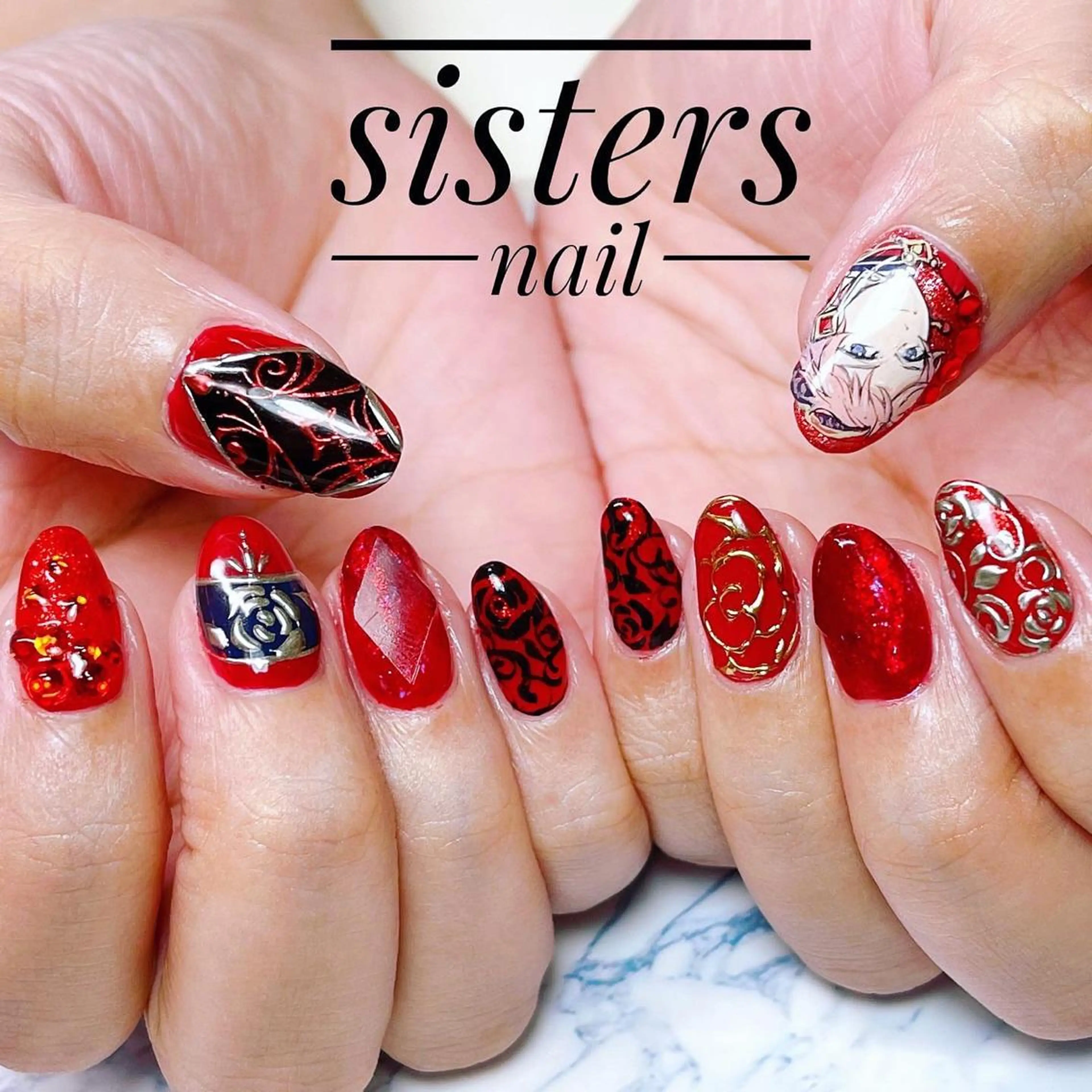 ネイル アートネイル キラキラネイル sisters nail.fのネイルデザイン