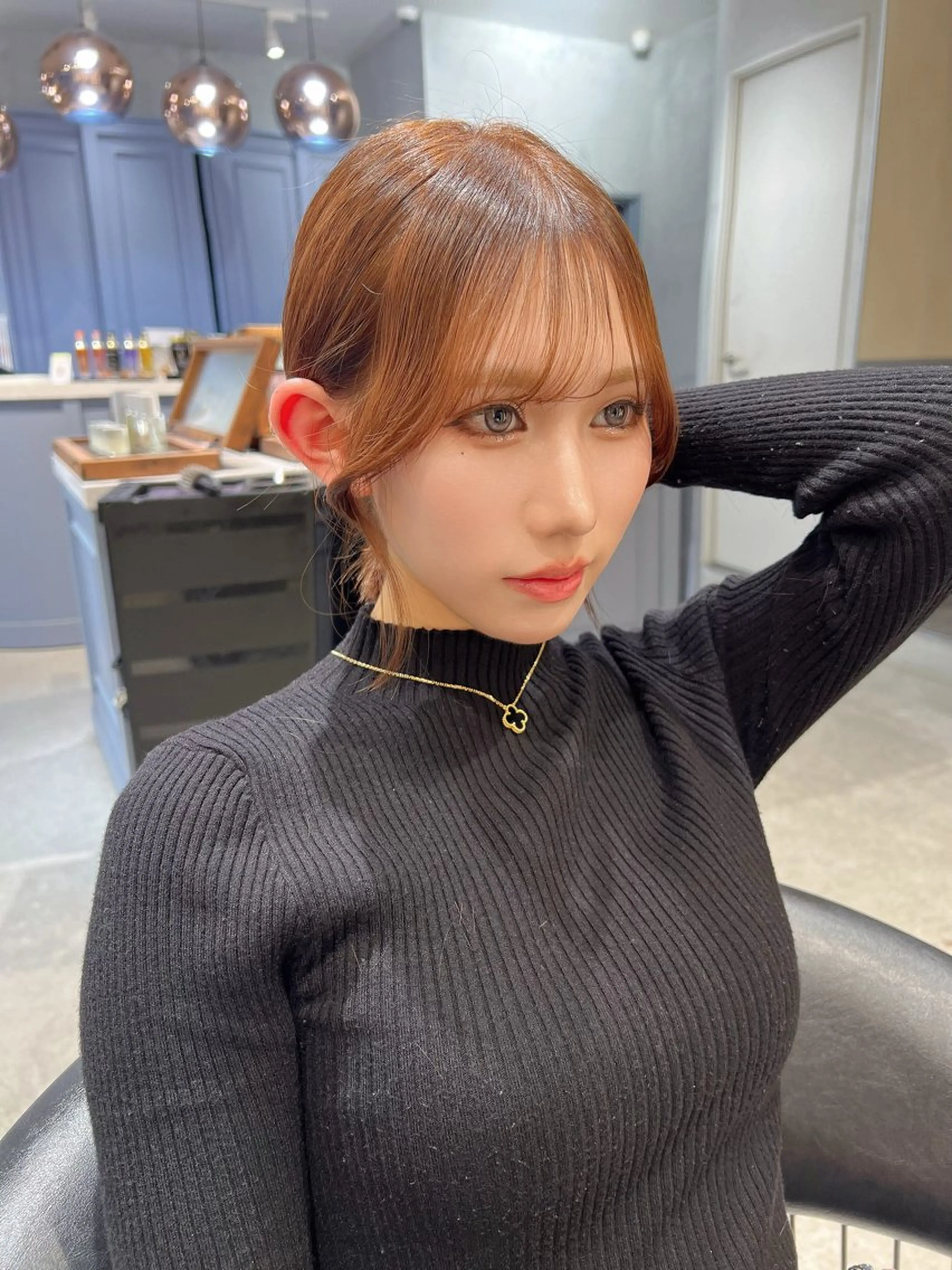 ミディアム 顔周りカット 韓国レイヤーカット/ 縮毛矯正/羽田航のヘアスタイル