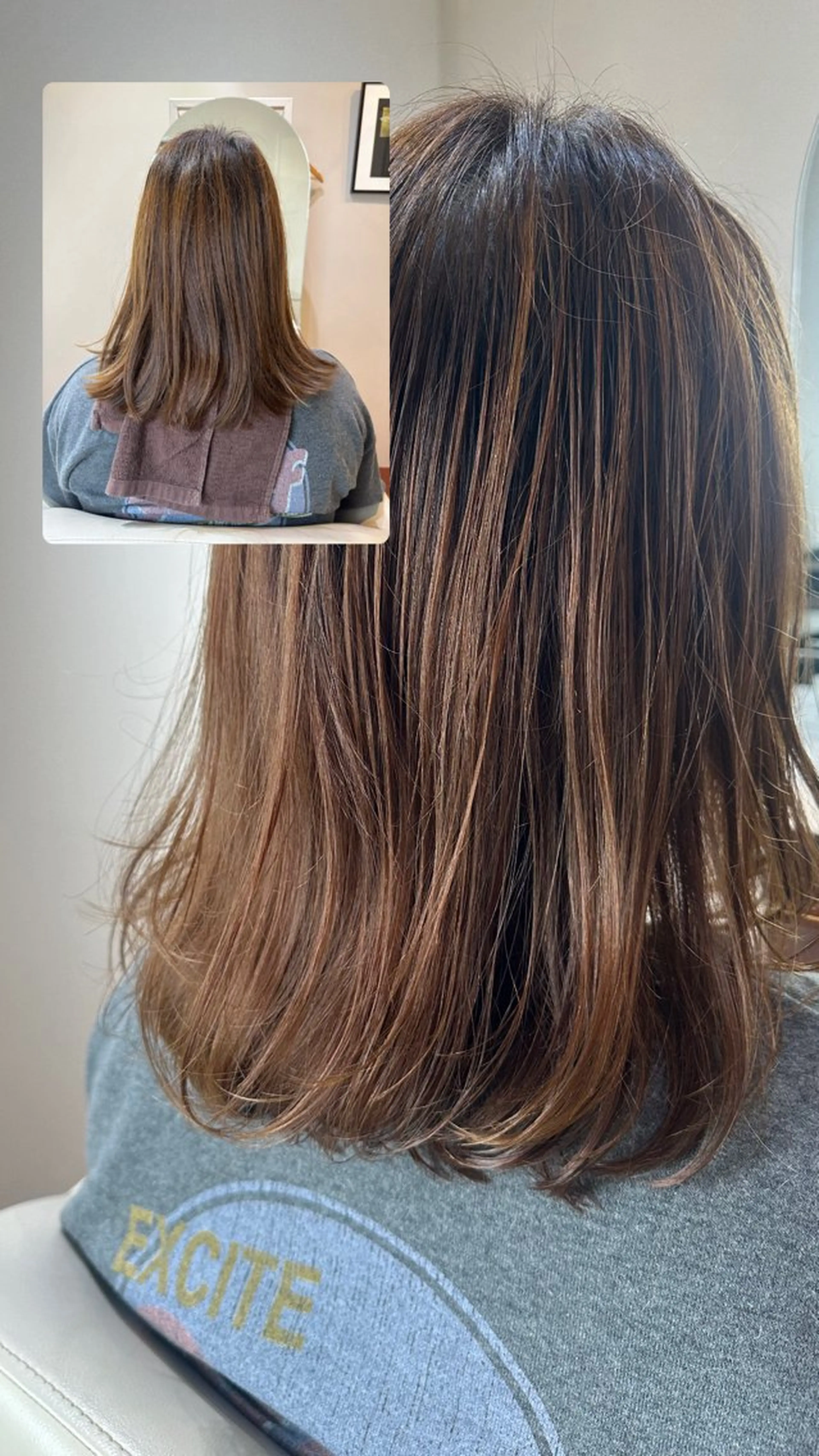 ミディアム レイヤーカット momo 札幌美容師のヘアスタイル