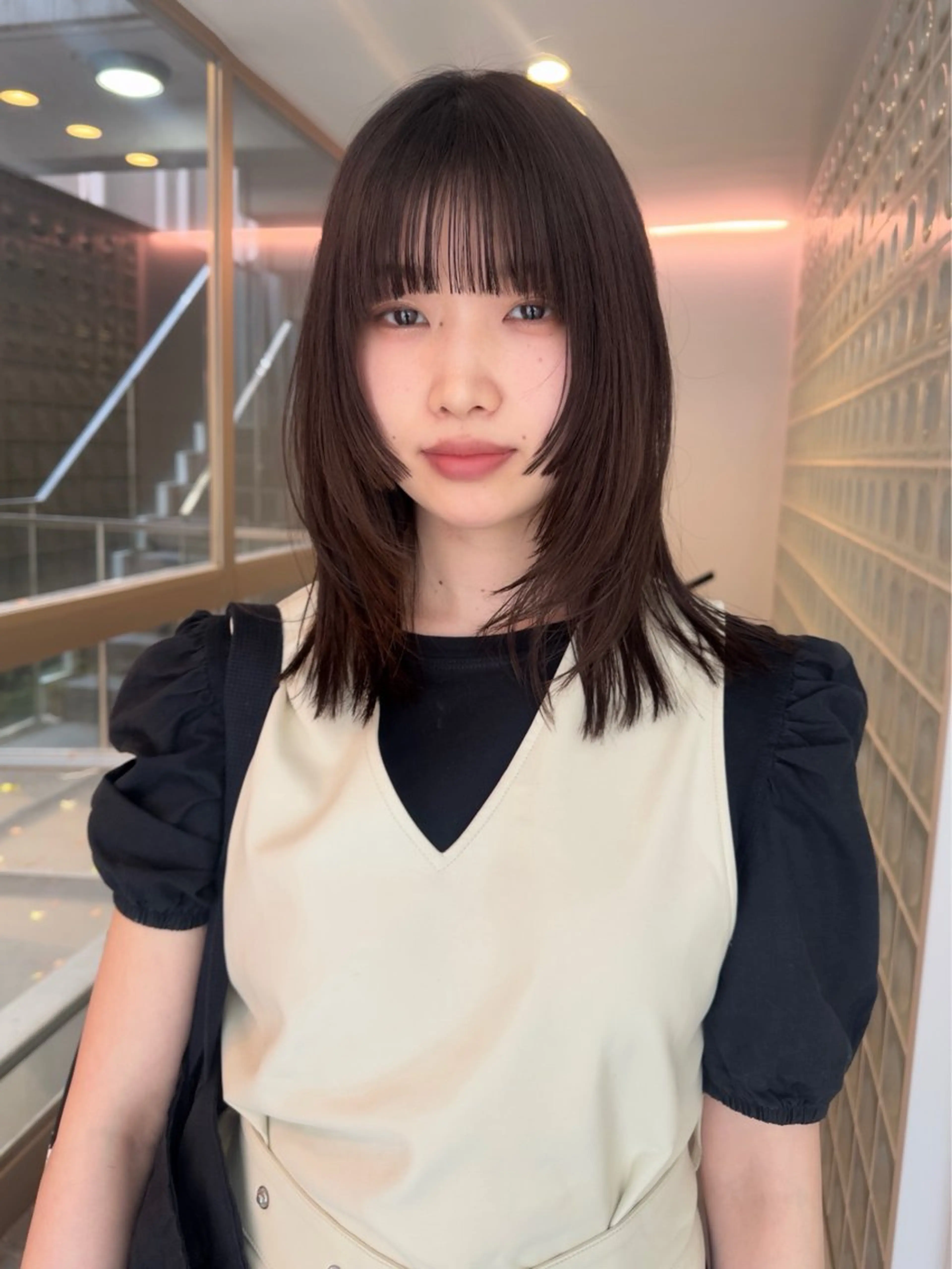 ミディアム カット ヘアカラー FILMS所属・レイヤーボブ★ cocomoのヘアスタイル