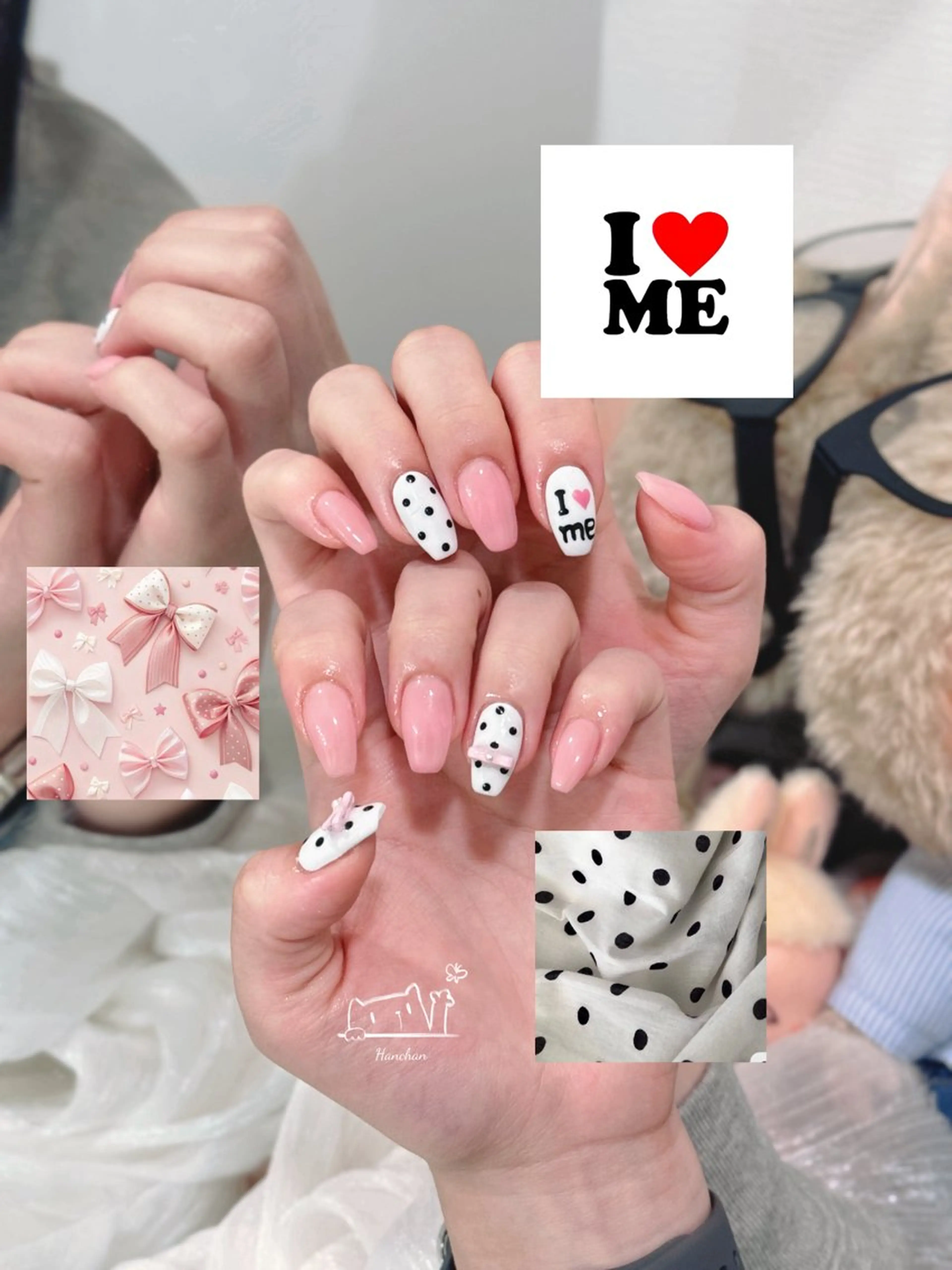 🎀 [自爪] 100分以内: アート+ パーツ2個付けの写真