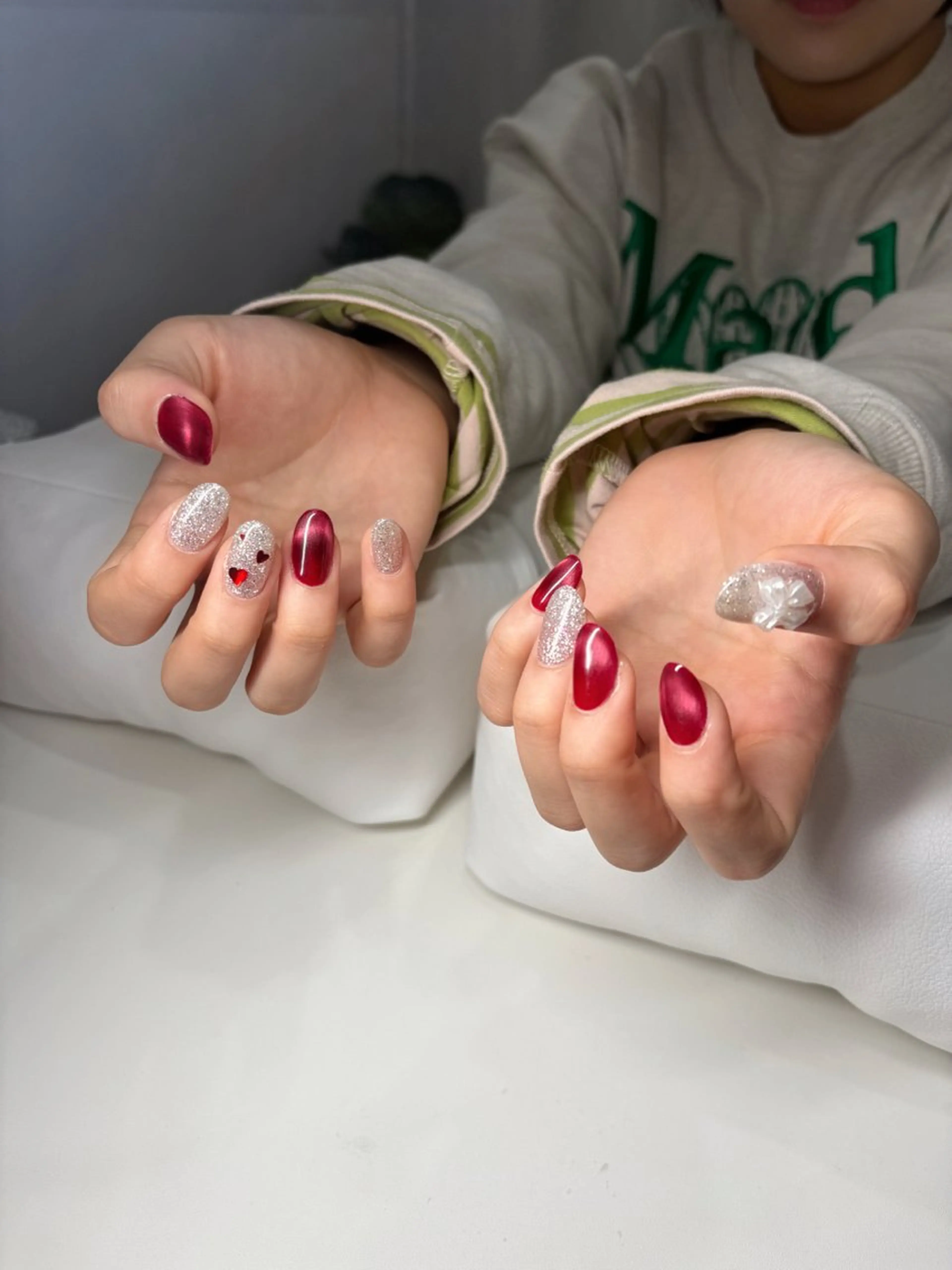 ネイル フラッシュネイル 赤色 バレンタイン ハンドネイル GO TODAY シェアサロン Aimee店所属・nail salon /44timeのネイルデザイン