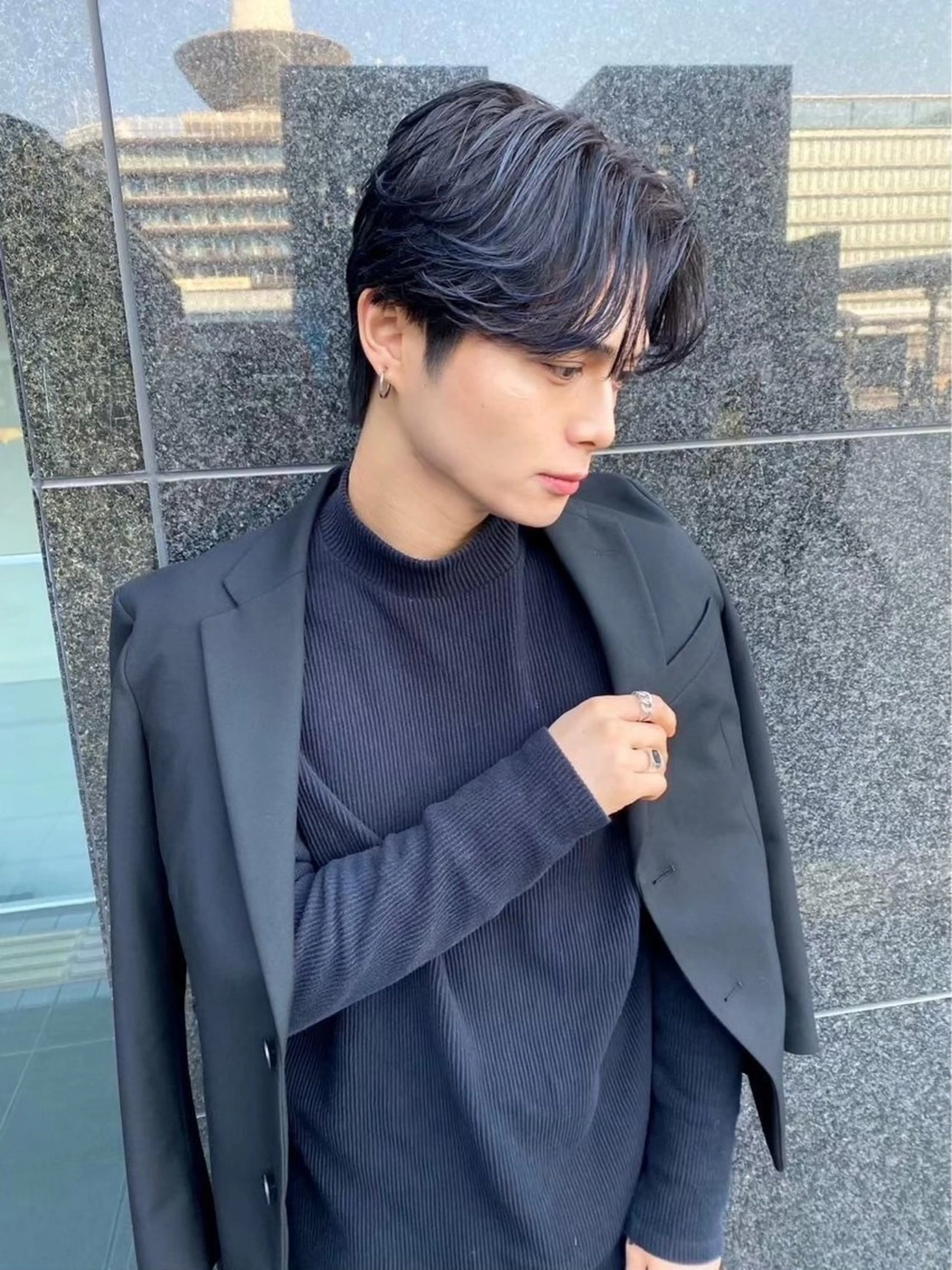 パーマ メンズ メンズブリーチ ダウンパーマ フェードカット フェザーパーマ メンズパーマ メンズカット/眉カッ ト/ブリーチ/シオリのヘアスタイル