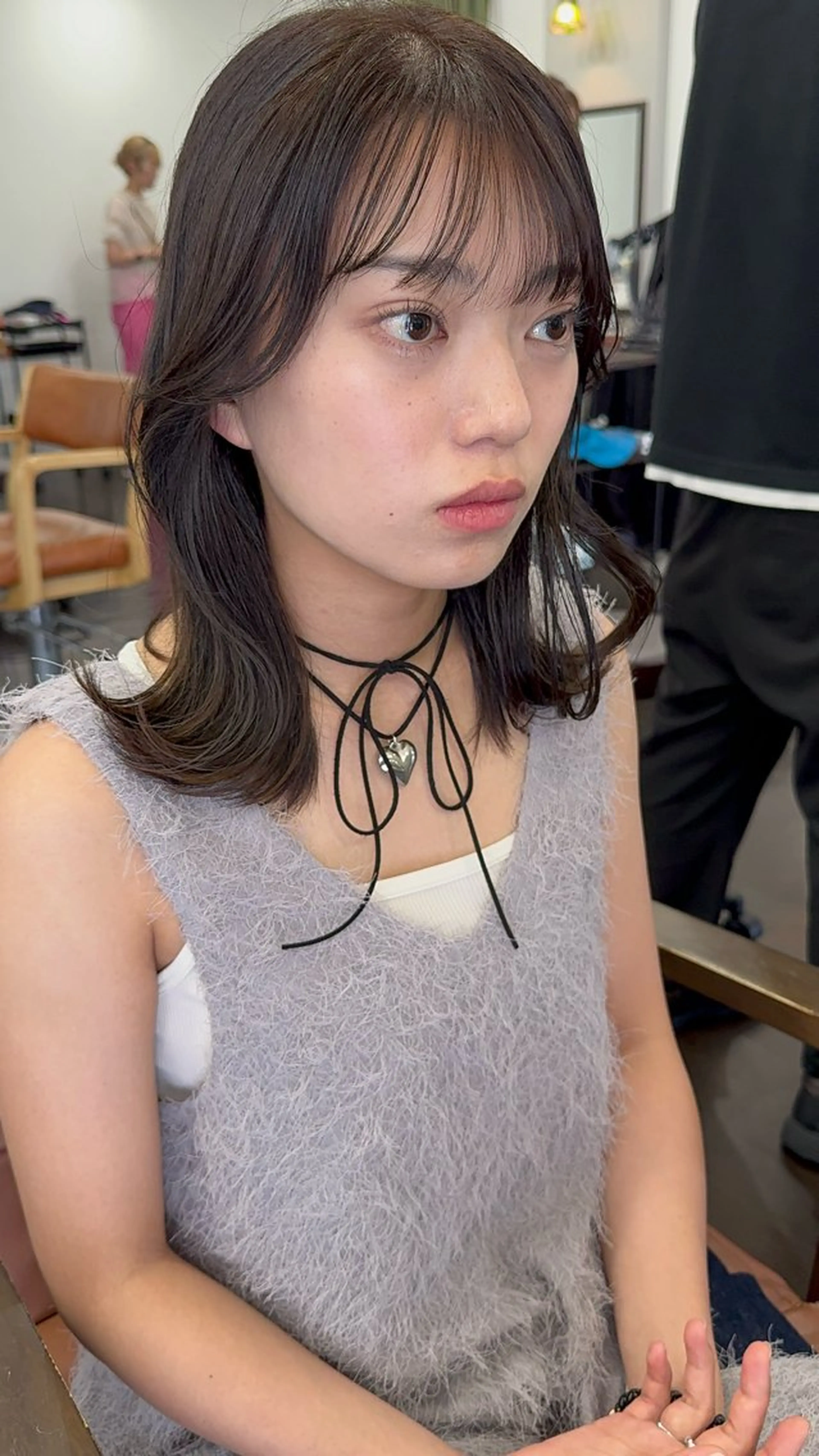 ミディアム 韓国風ヘア レイヤーカット カット ヘアカラー トリートメント ヘアセット 名駅/艶韓国風ヘア miyabiのヘアスタイル