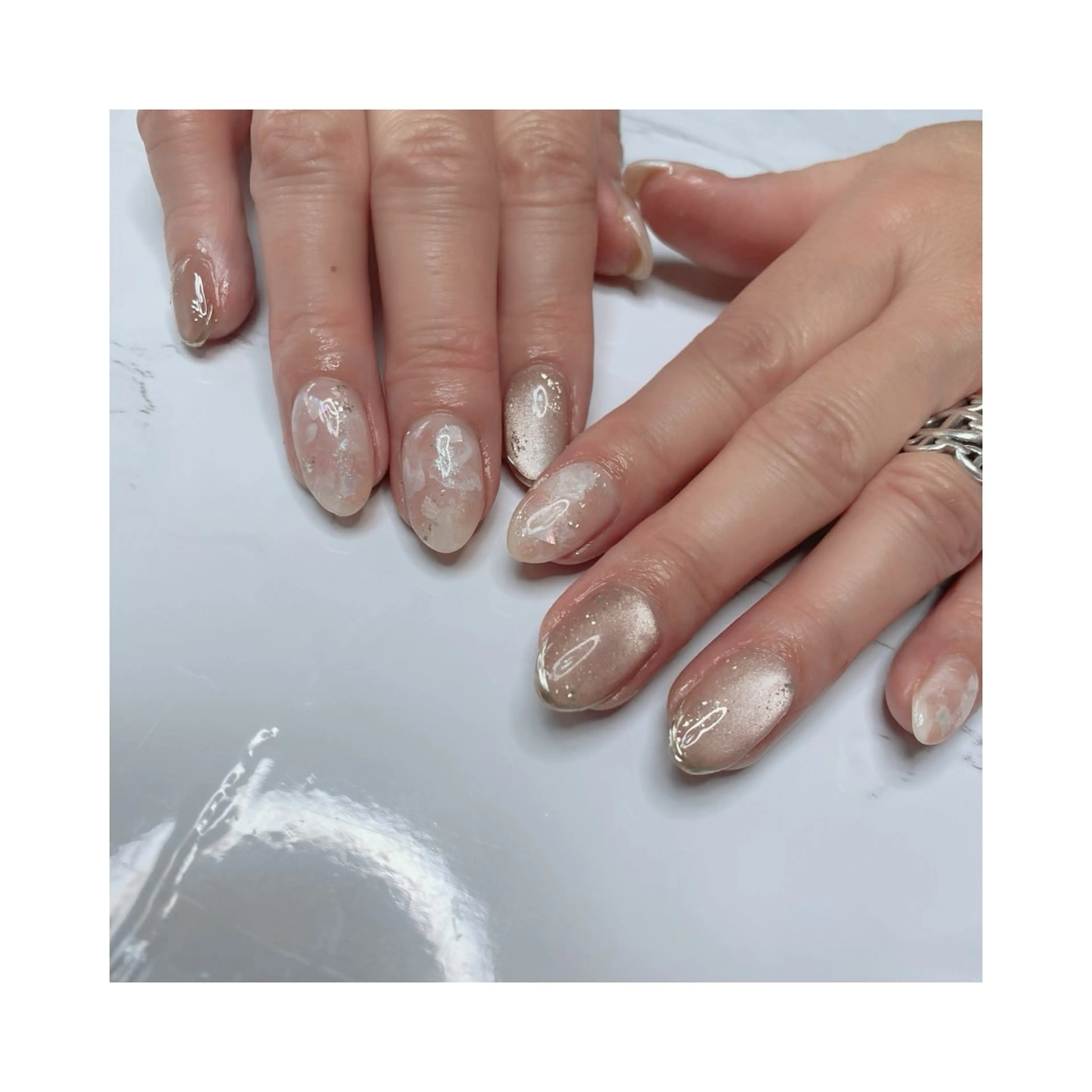 ネイル マグネットネイル ニュアンスネイル 上田 風香のネイルデザイン