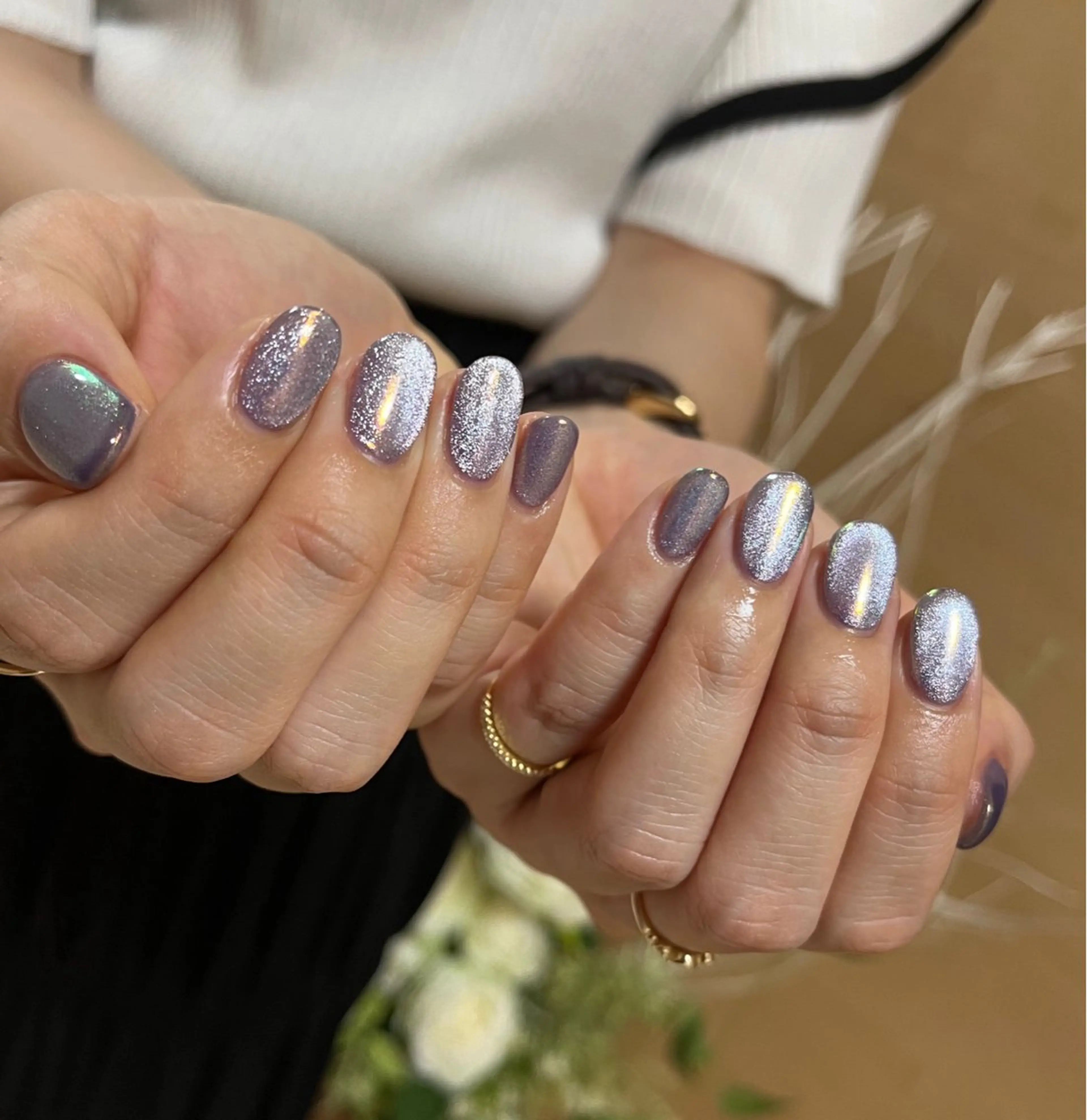 ネイル オーロラネイル マグネットネイル MA❁HANA所属・眠れるネイルサロン MA❁HANAのネイルデザイン