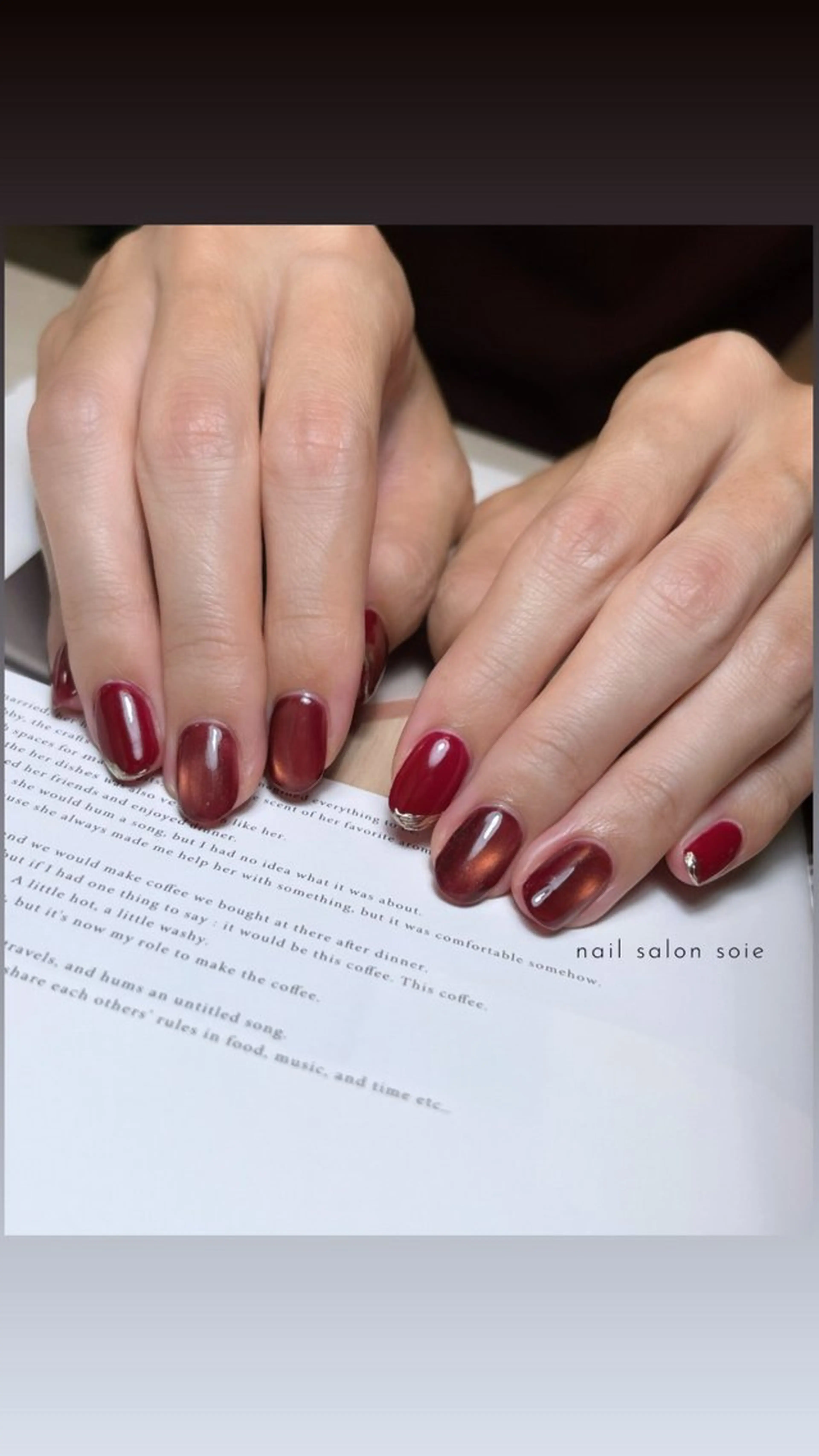 ネイル アートネイル ボルドー soie nailのネイルデザイン