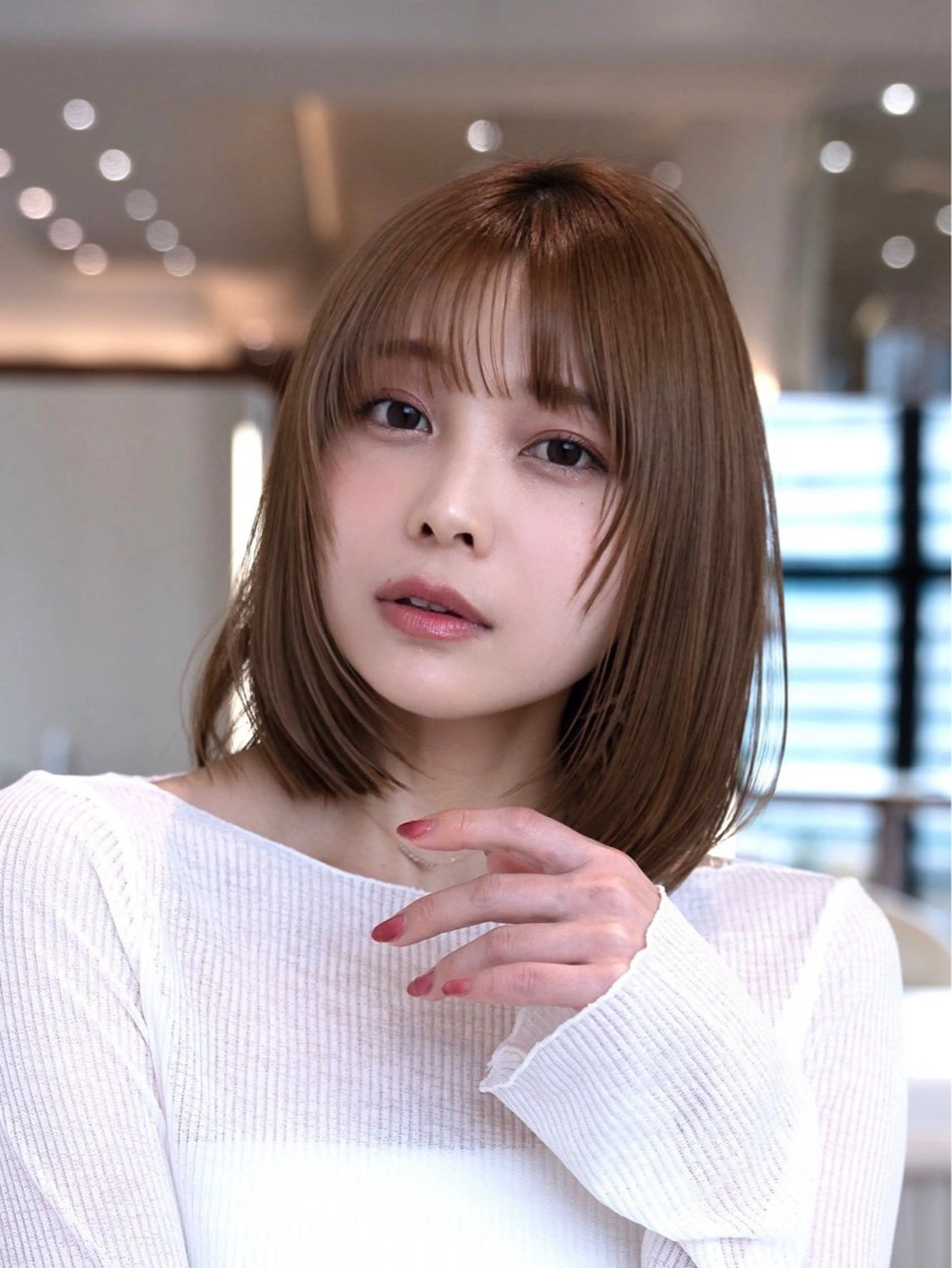 ショート カラー 切りっぱなしボブ ボブ 外ハネヘア カット ヘアカラー トリートメント 田中航平/渋谷ボブ/ レイヤーボブのヘアスタイル