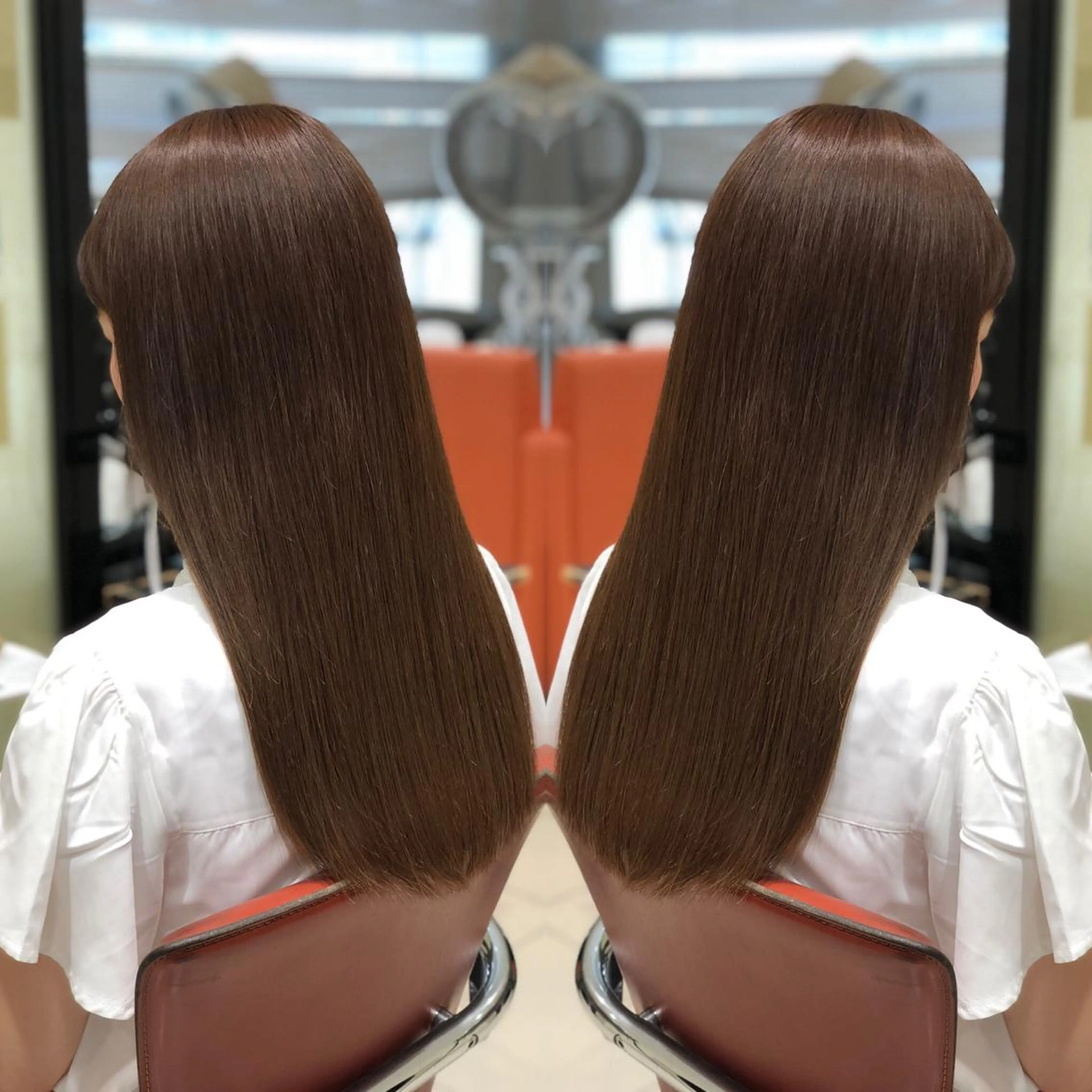 セミロング カット 縮毛矯正 トリートメント Y Uのヘアスタイル