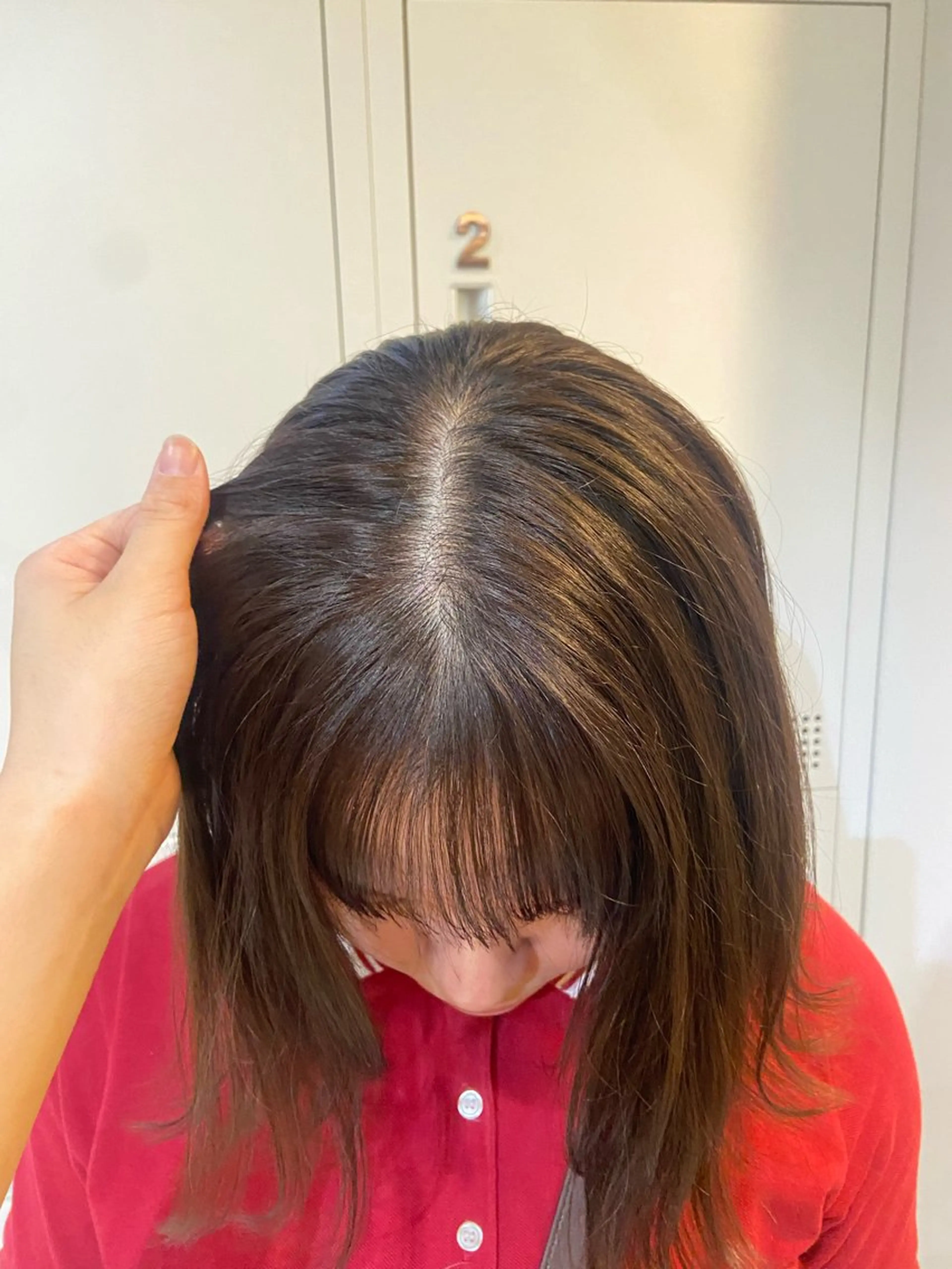 ケアカラー（カラー＋アルカリ除去トリートメント＋補強剤）の写真