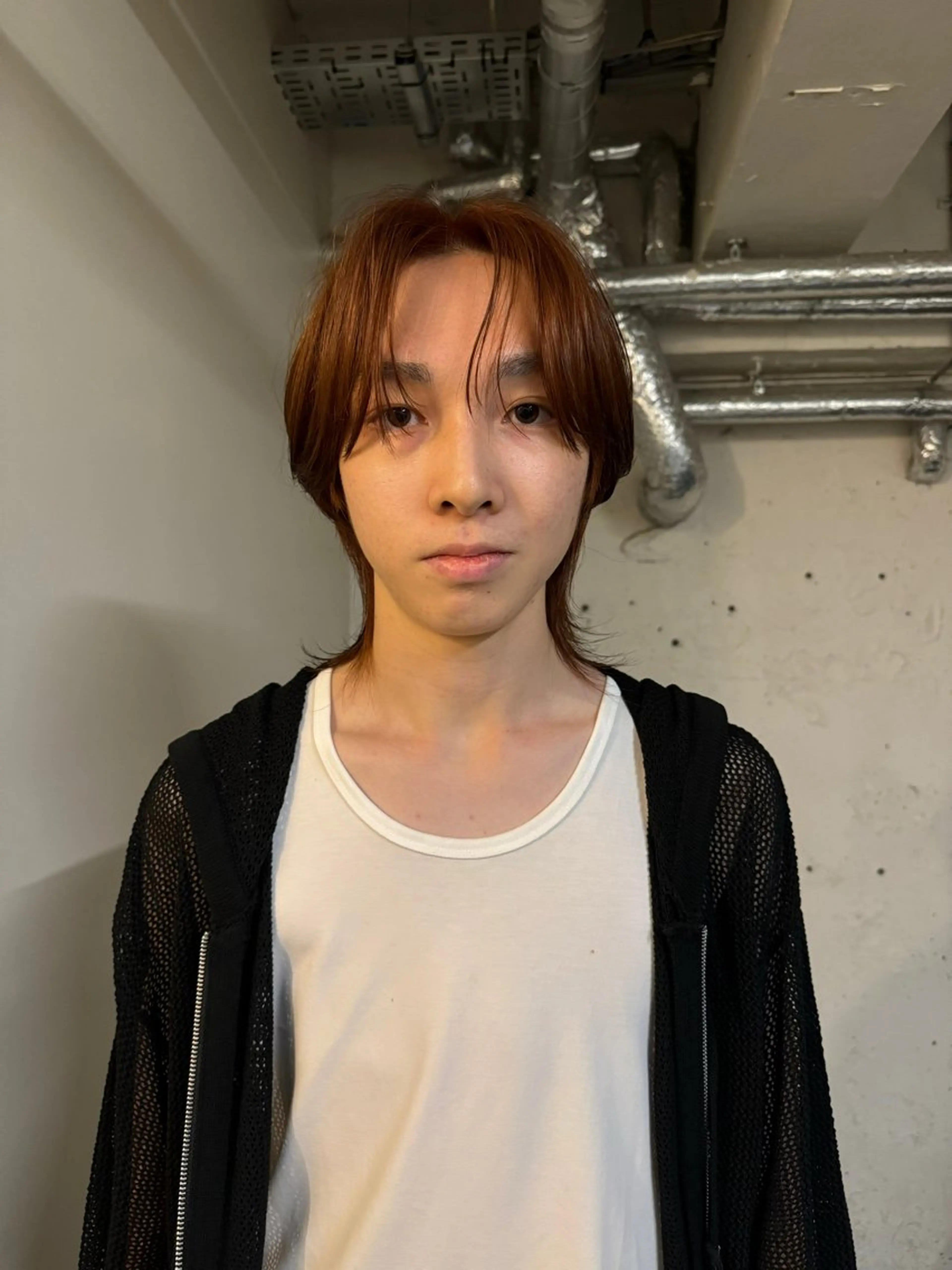 ショート メンズ メンズブリーチ オレンジブラウン たける/韓国へア /ダウンパーマのヘアスタイル