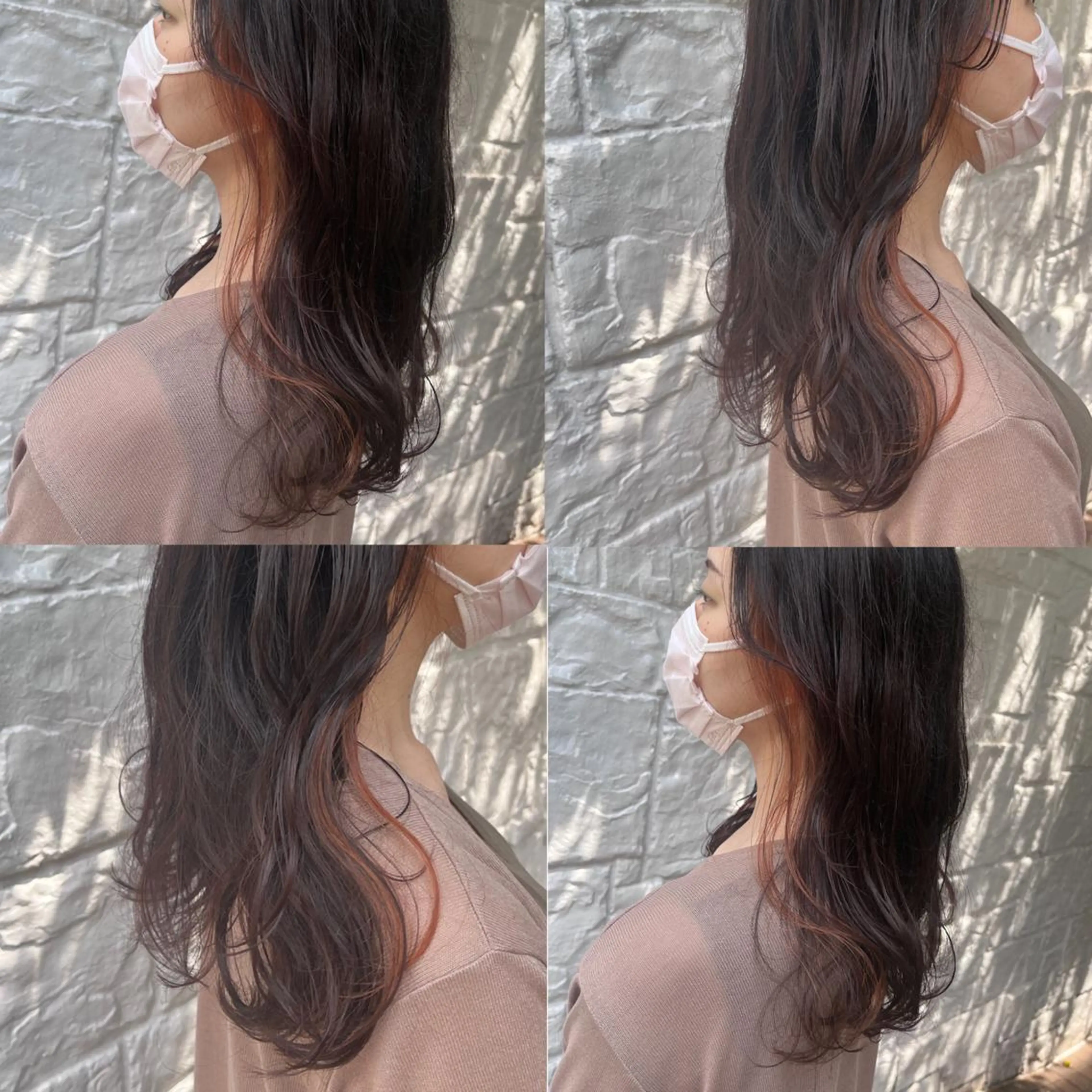 セミロング カラー ベージュカラー ブラウンカラー イヤリングカラー インナーカラー ナチュラルブラウン ヘアカラー トリートメント ヘッドスパ ヘアセット カジュアルを女っぽく 𝗮𝘆𝗮𝗰𝗼のヘアスタイル