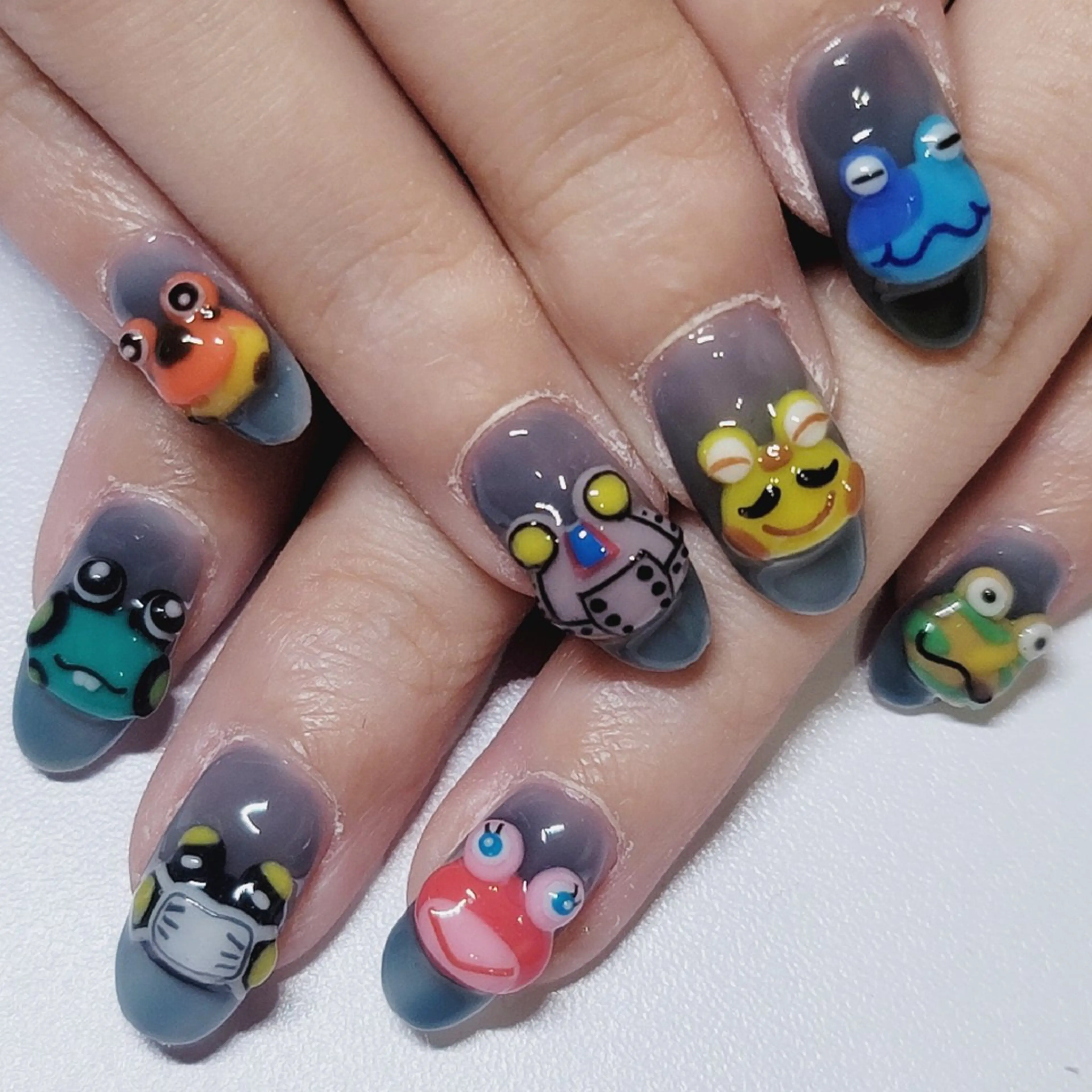 ネイル アートネイル ブルー ワンカラーネイル ハンドネイル よしだ ひろきのネイルデザイン