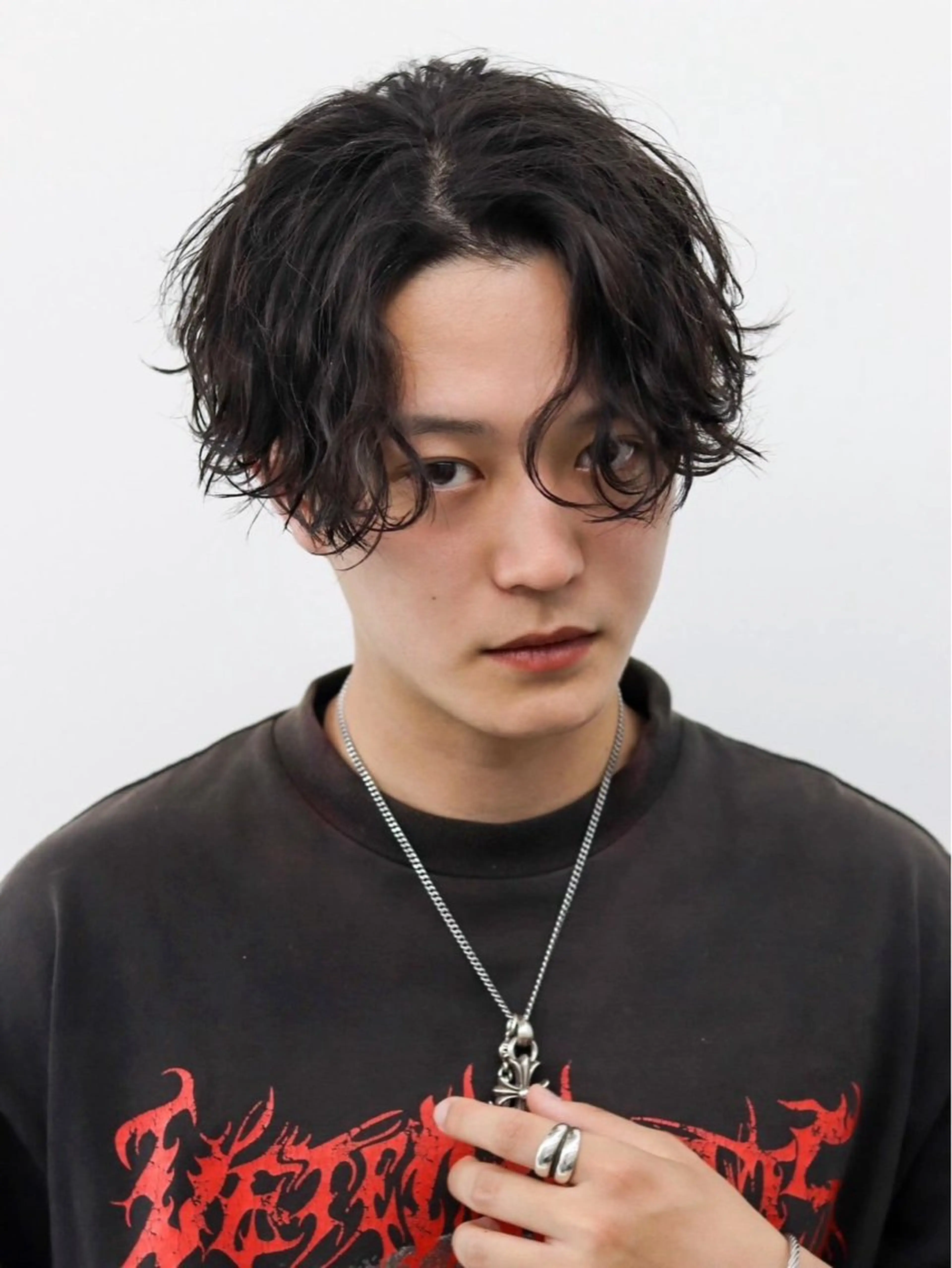 ミディアム カラー パーマ メンズ カット パーマ トリートメント シースルーマッシュ/ メンズ/KYOHEIのヘアスタイル