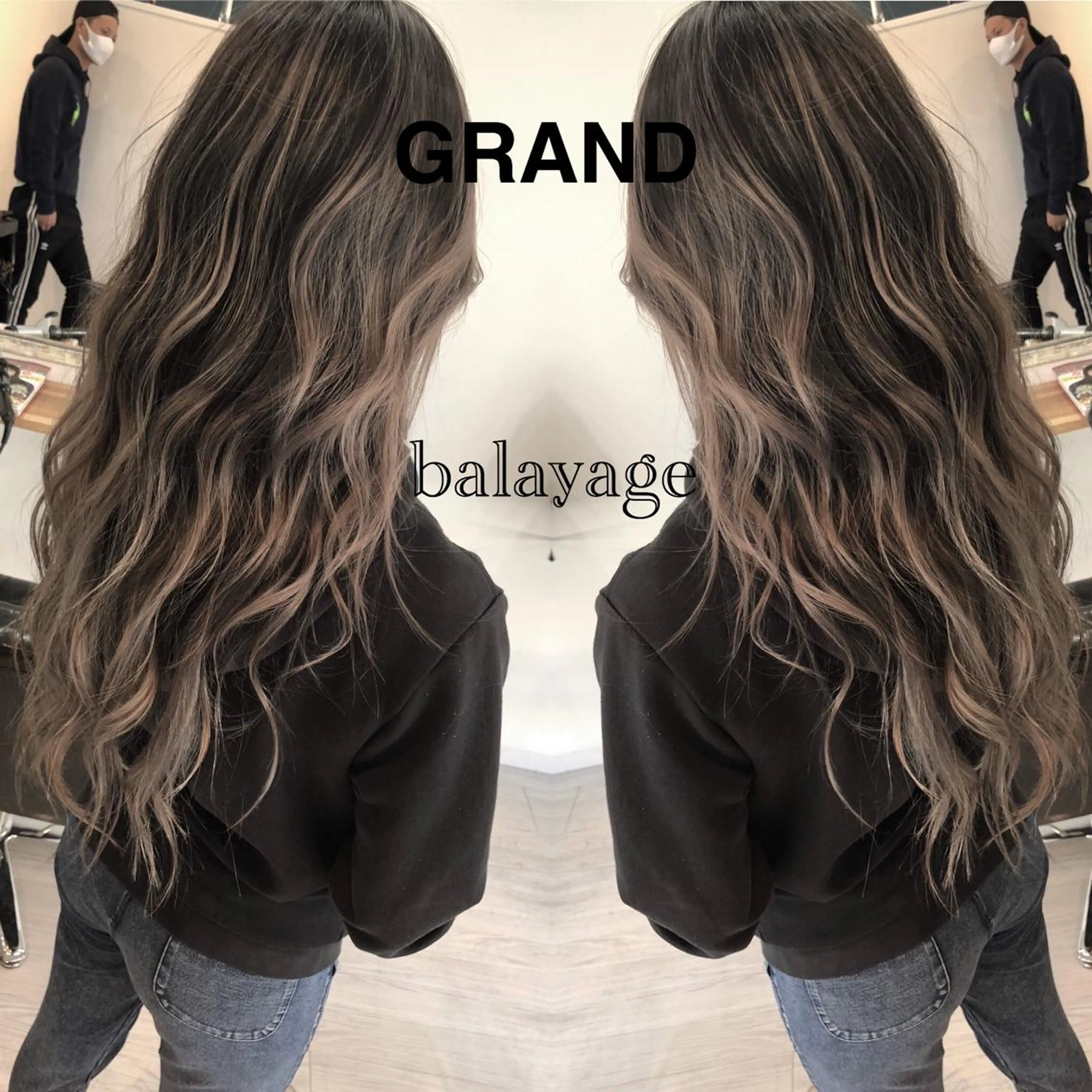 ロング レイヤーカット ヘアカラー aura所属・ashida yuukiのヘアスタイル