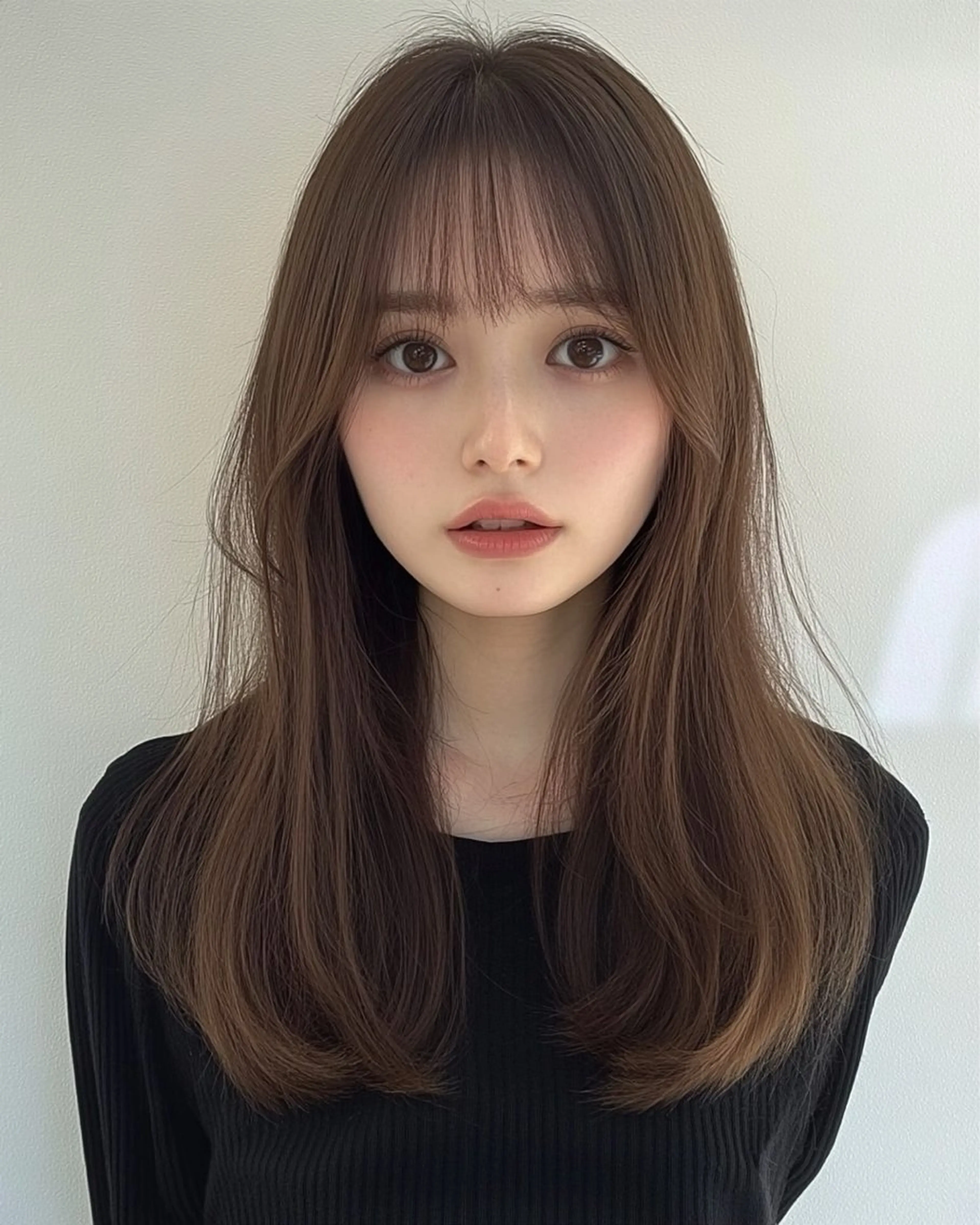 ミディアム カラー カット ヘアカラー トリートメント レイヤー×顔周 り×髪質改善/MIUのヘアスタイル