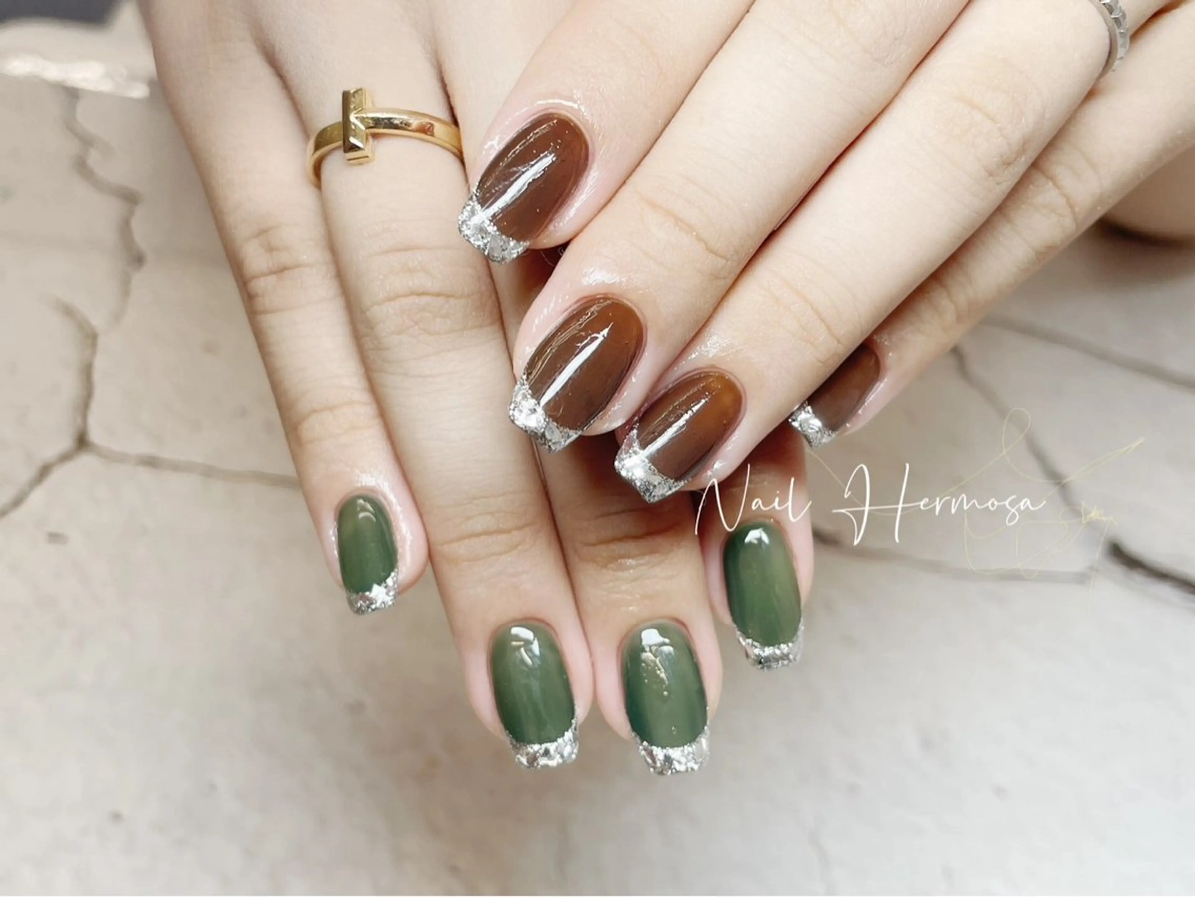 ネイル 長さ出し フラッシュネイル フットネイル ジェルネイル マグネットネイル ハンドネイル エルモサ YURIKAのネイルデザイン