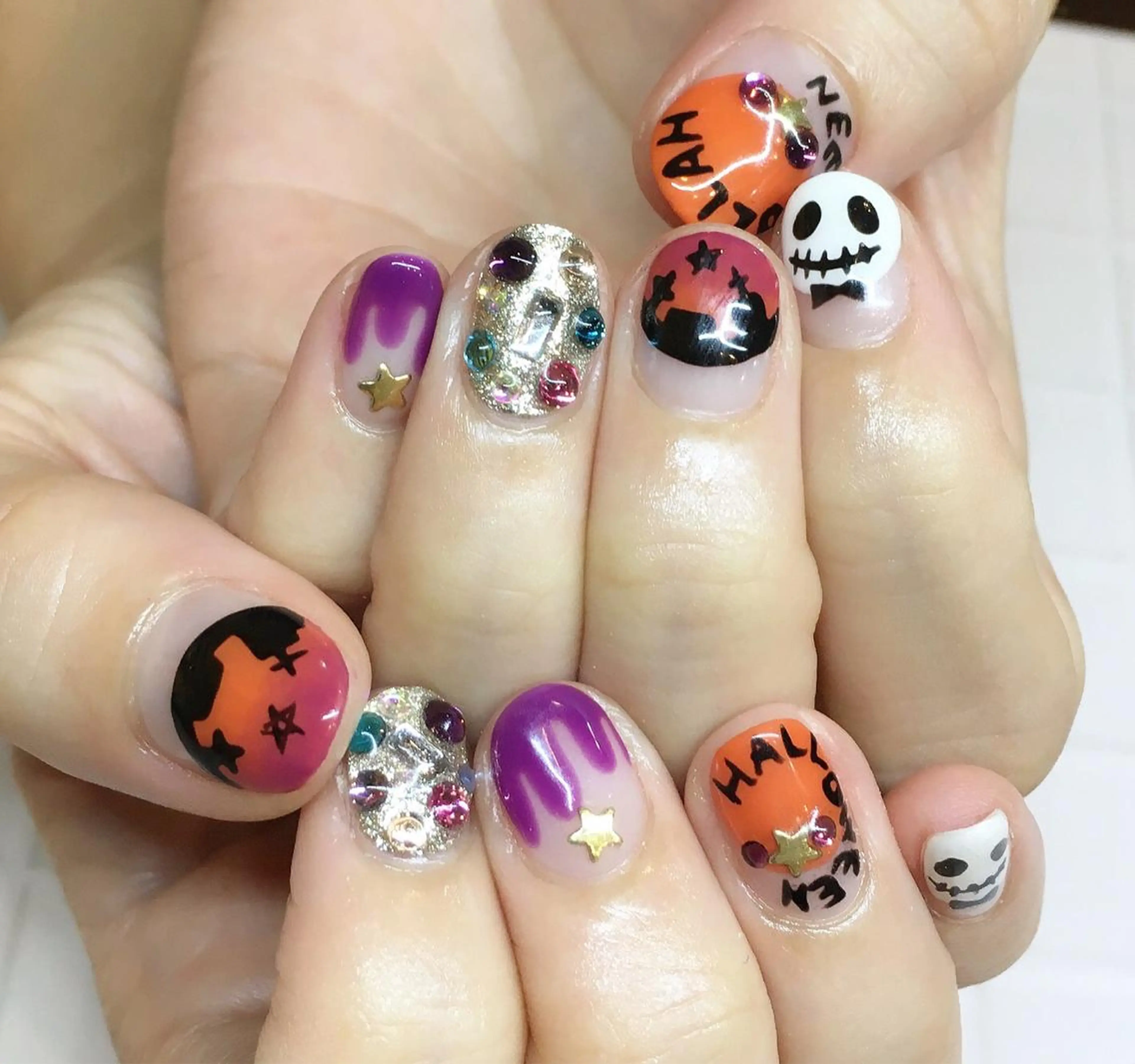 ネイル アートネイル ジェルネイル ハロウィン nail salon Soeurのネイルデザイン