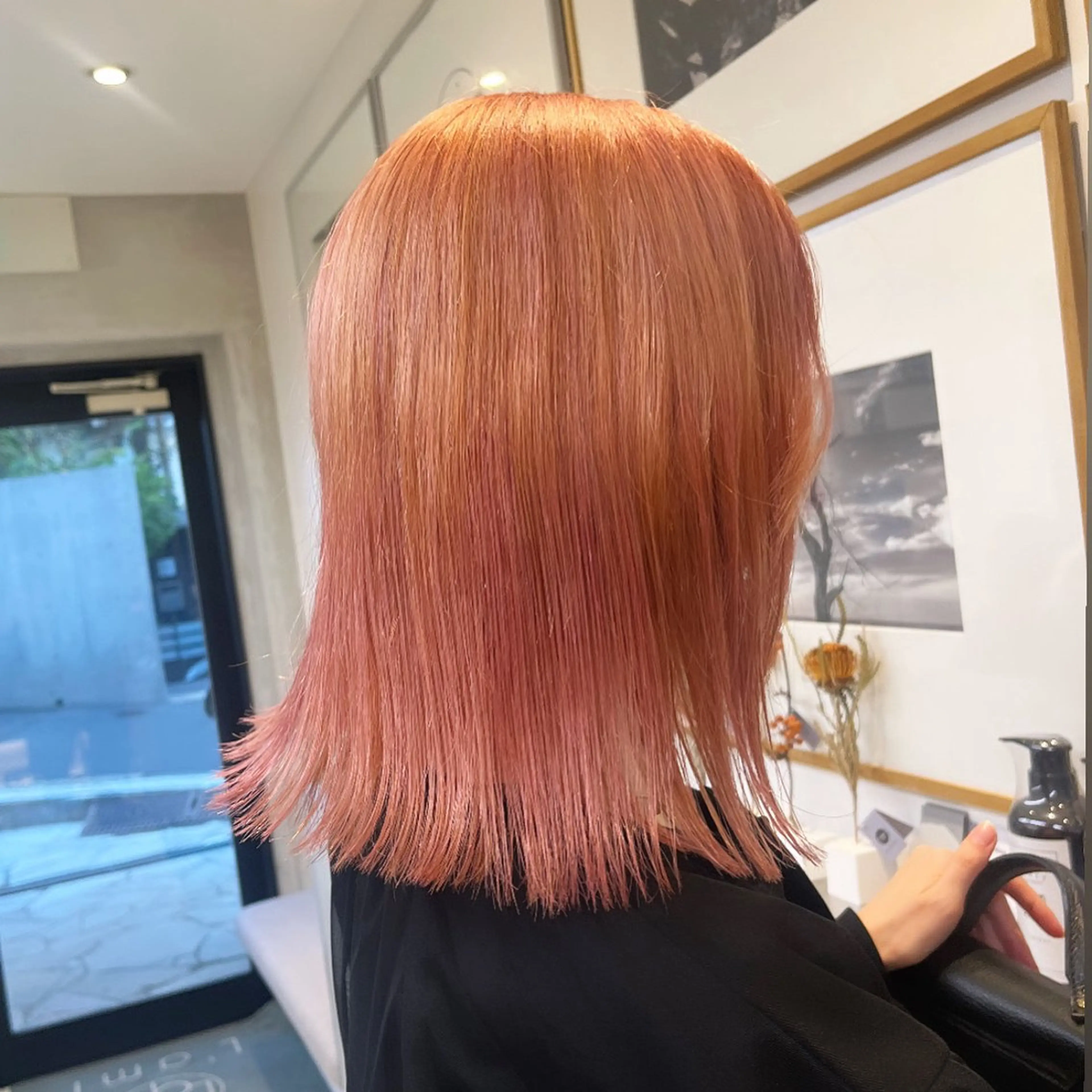 ミディアム カラー オレンジ ピンクカラー ヘアカラー トリートメント ヘッドスパ ヘアセット カジュアルを女っぽく 𝗮𝘆𝗮𝗰𝗼のヘアスタイル