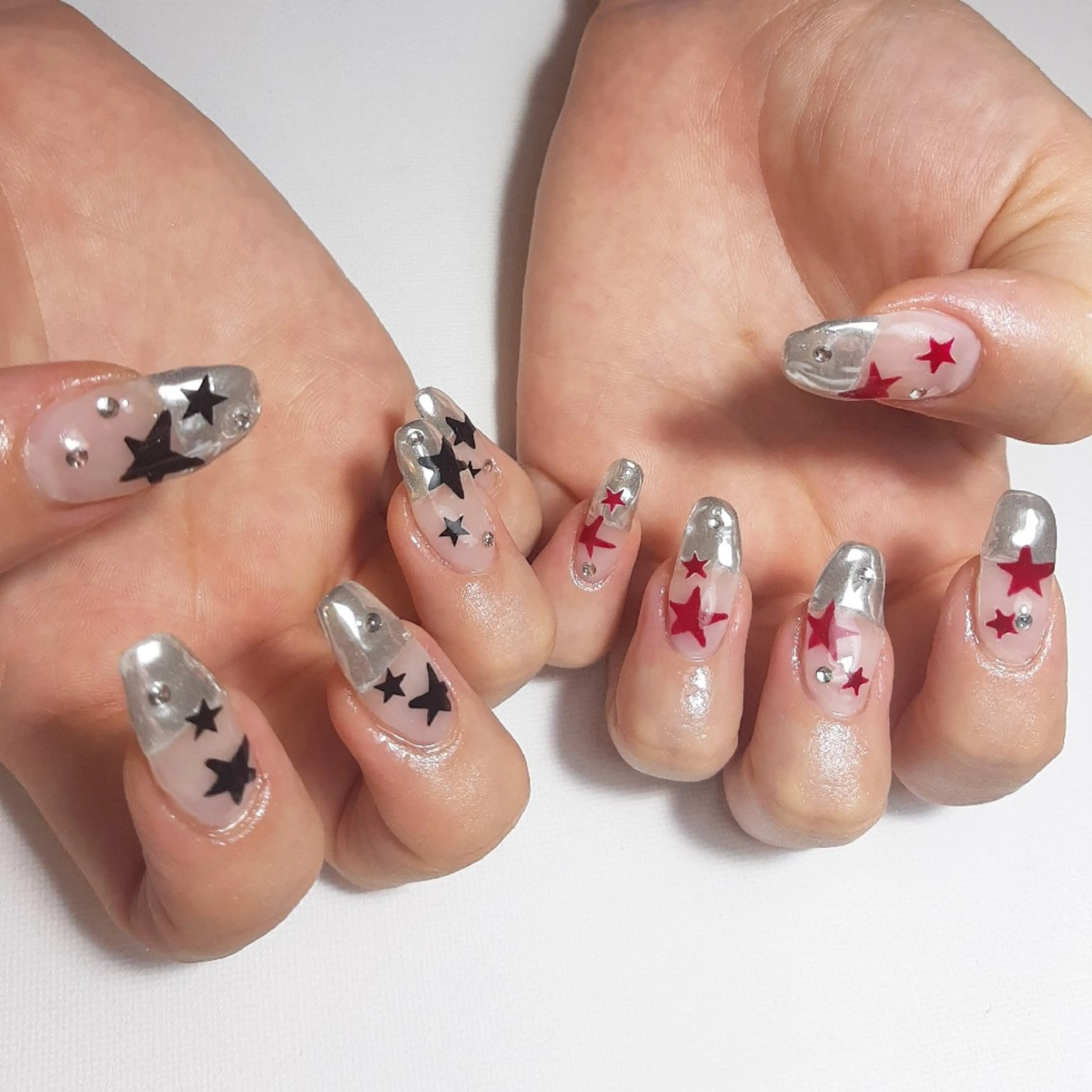 ネイル フレンチネイル ジェルネイル ミラーネイル 持ち込み ショートネイル owlnail /持込みデザイン専門のネイルデザイン