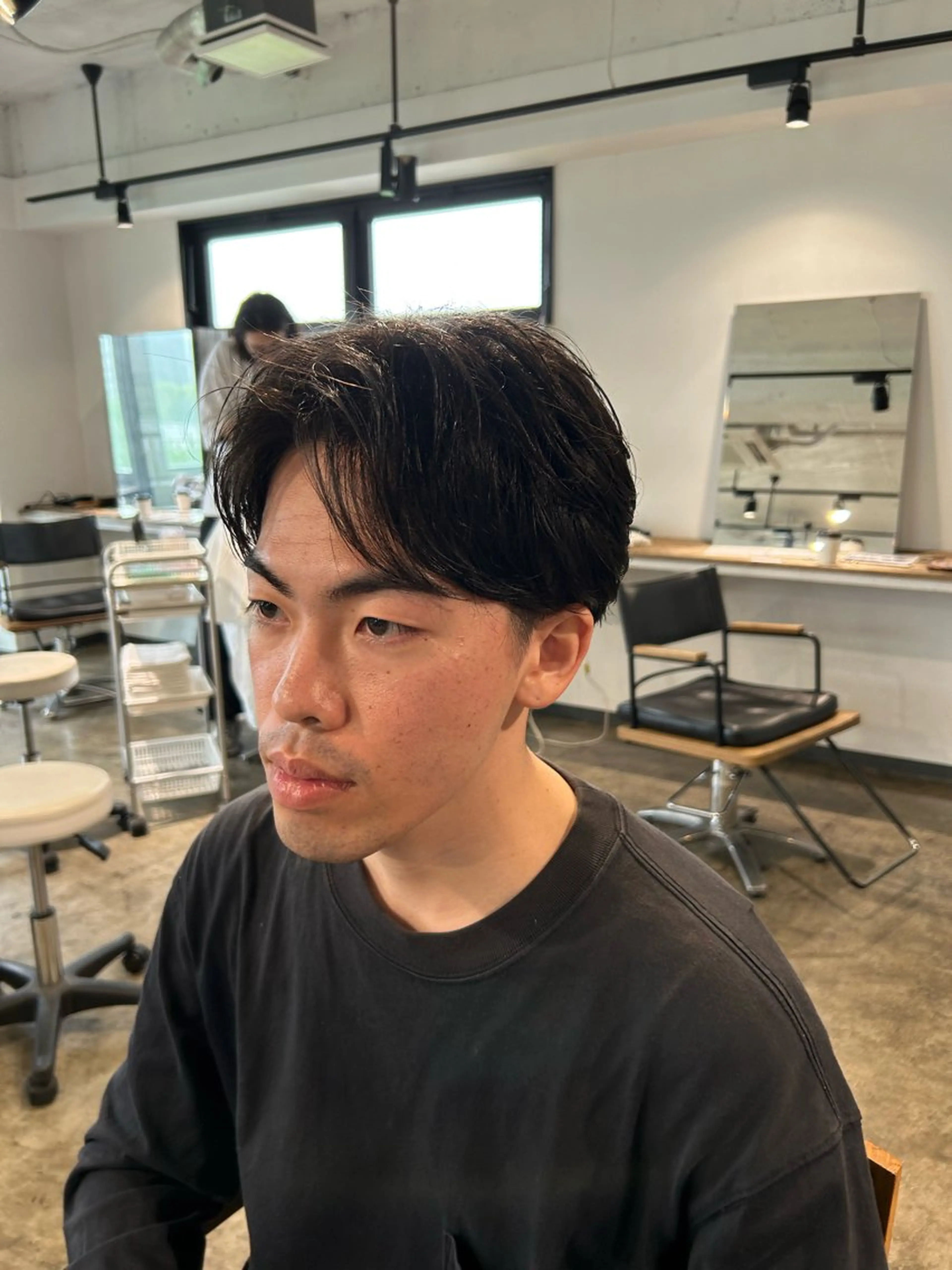 ショート パーマ メンズ ダウンパーマ カルマパーマ メンズパーマ カット パーマ become men's hair 名駅店所属・名駅/フェザーパーマ 韓国ヘア/森岡のヘアスタイル