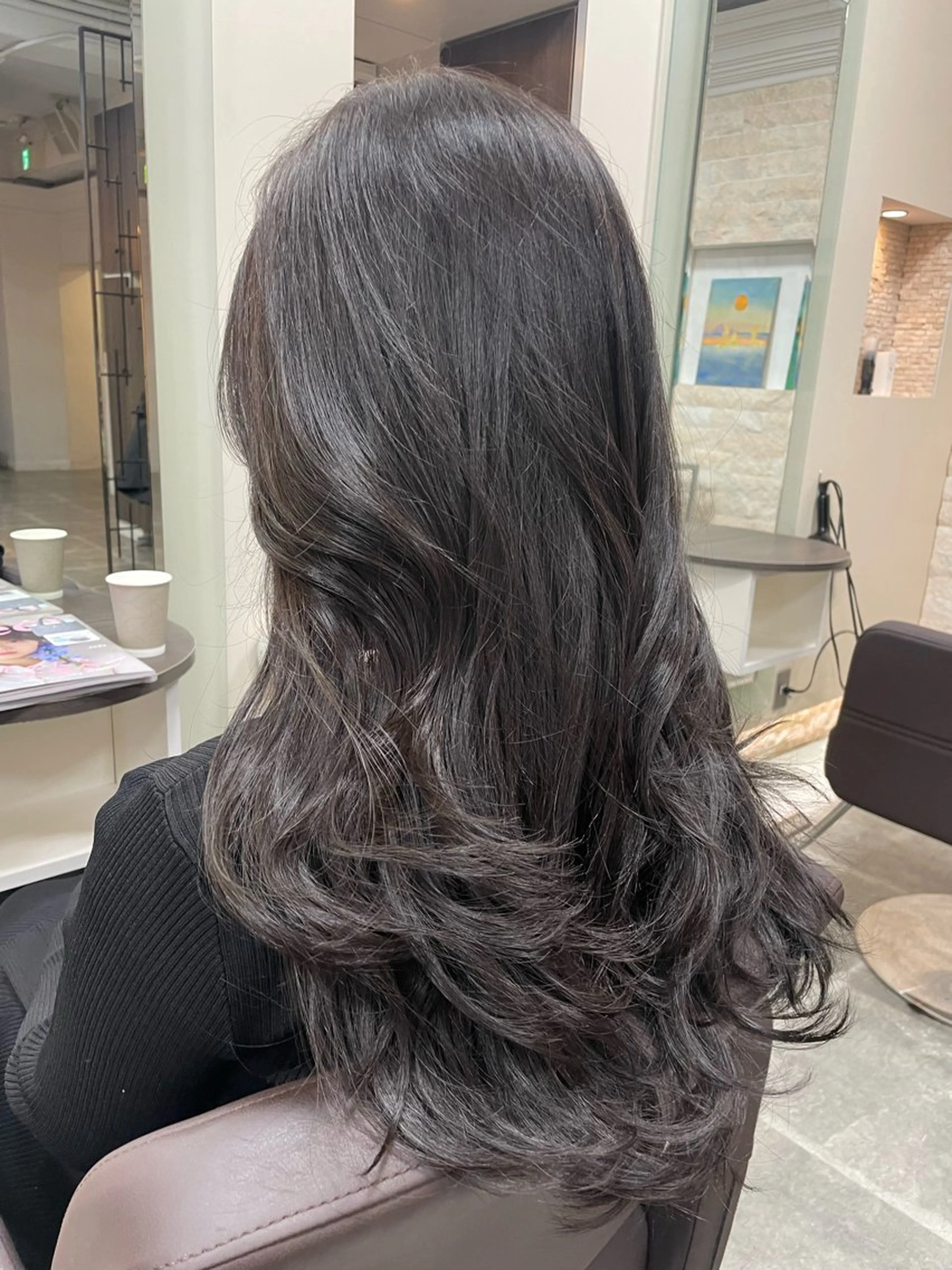 ロング カラー カット ヘアカラー トリートメント 平 ちひろのヘアスタイル