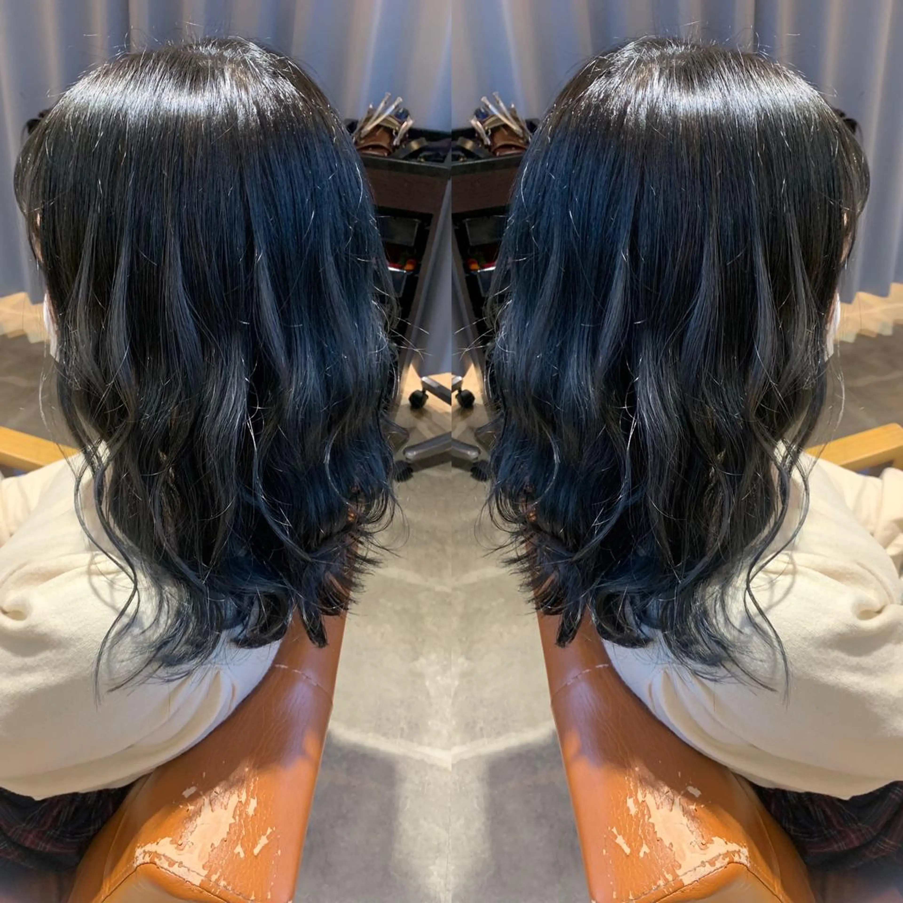 セミロング カラー グレージュ オリーブグレージュ オリーブグレー 韓国🇰🇷 ✂︎hair 内田愛のヘアスタイル