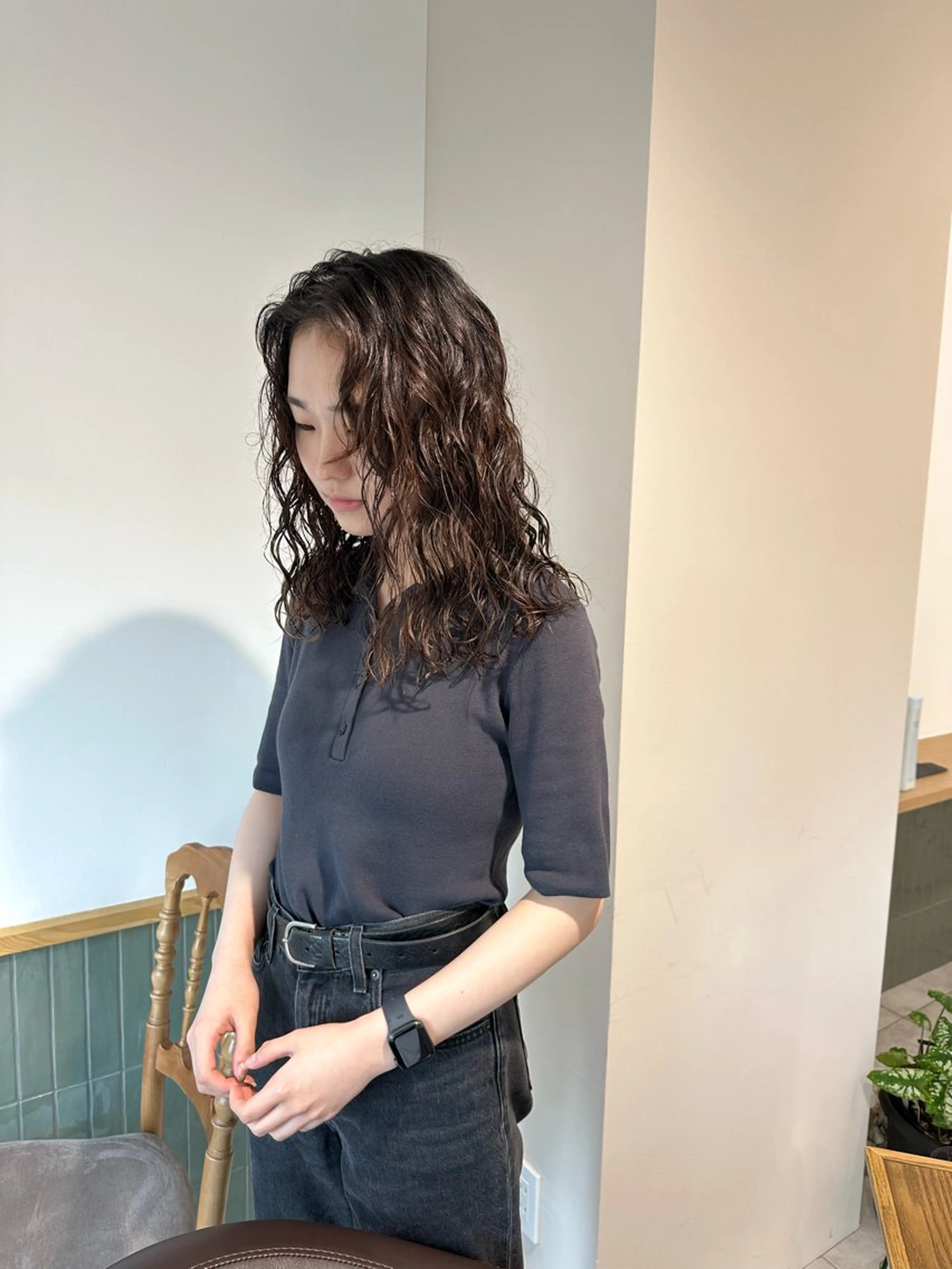 セミロング カラー パーマ キッズ カット パーマ トリートメント オトナヘア🌸 harukaのヘアスタイル