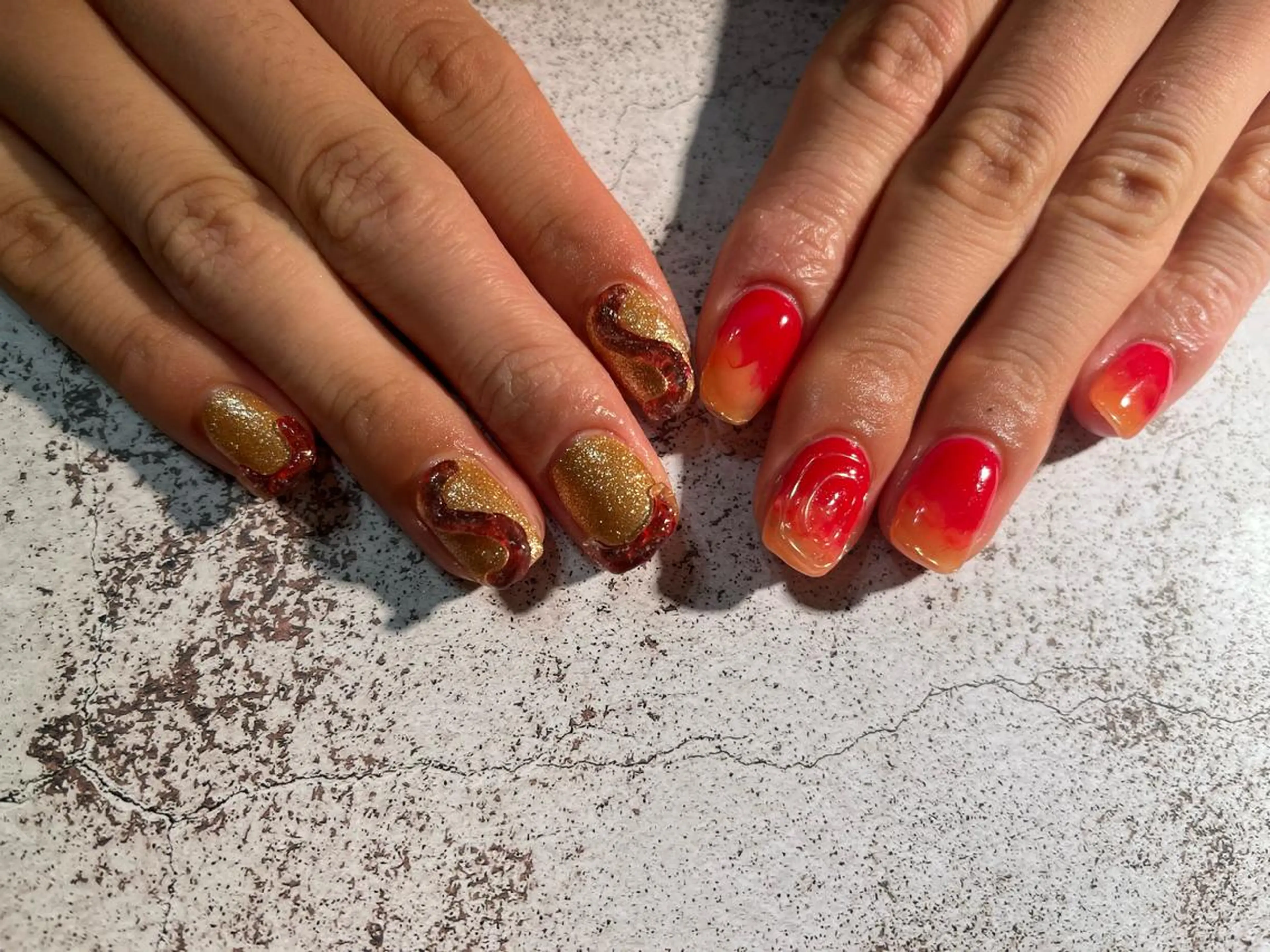 お洒落さんにオススメ💅左右違うデザイン♡オフなし¥9900🍉お色変更可能🙆‍♀️自他店オフあり+¥1000の写真