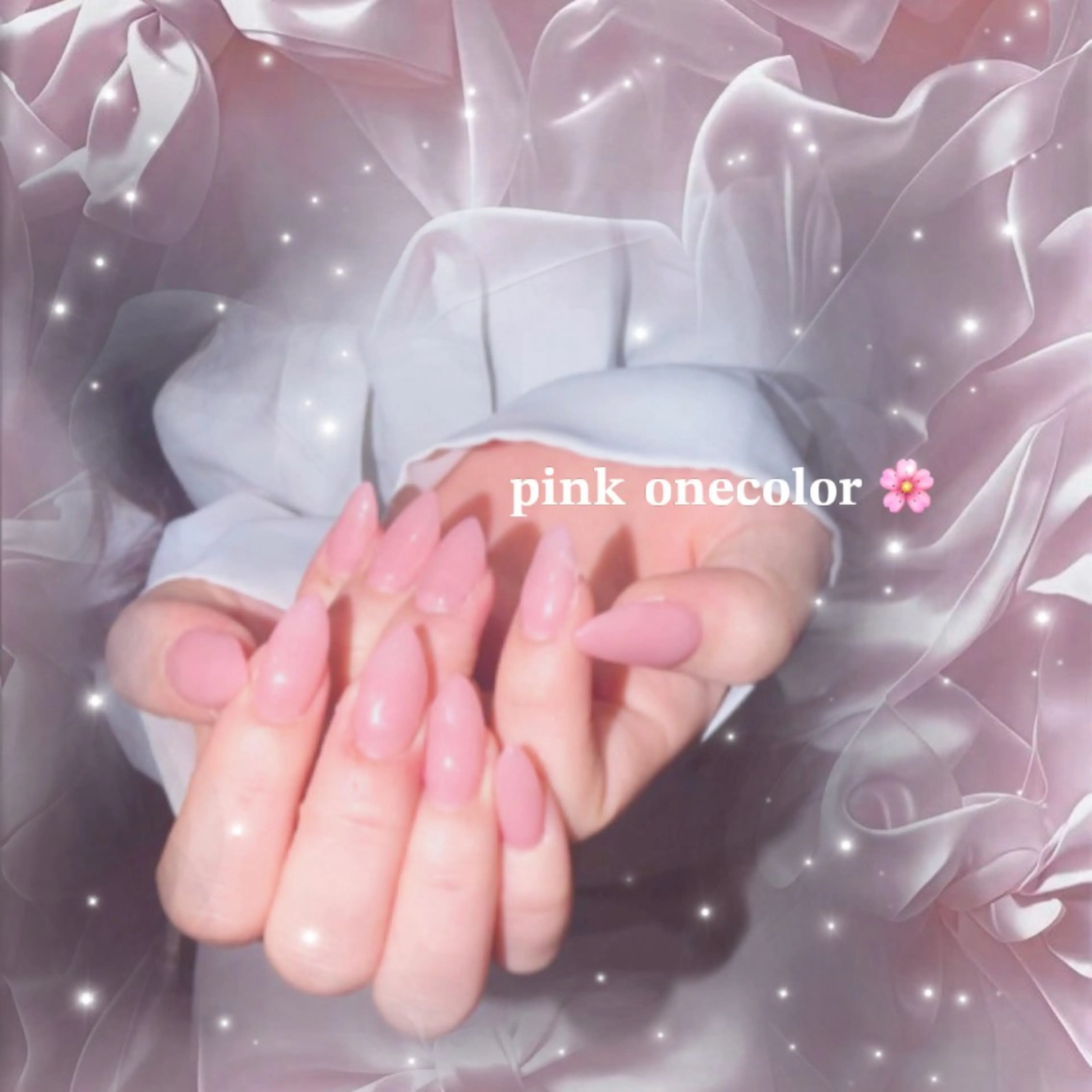 ネイル 桜ネイル ワンカラーネイル ハンドネイル SAKURA 🌸🎀のネイルデザイン