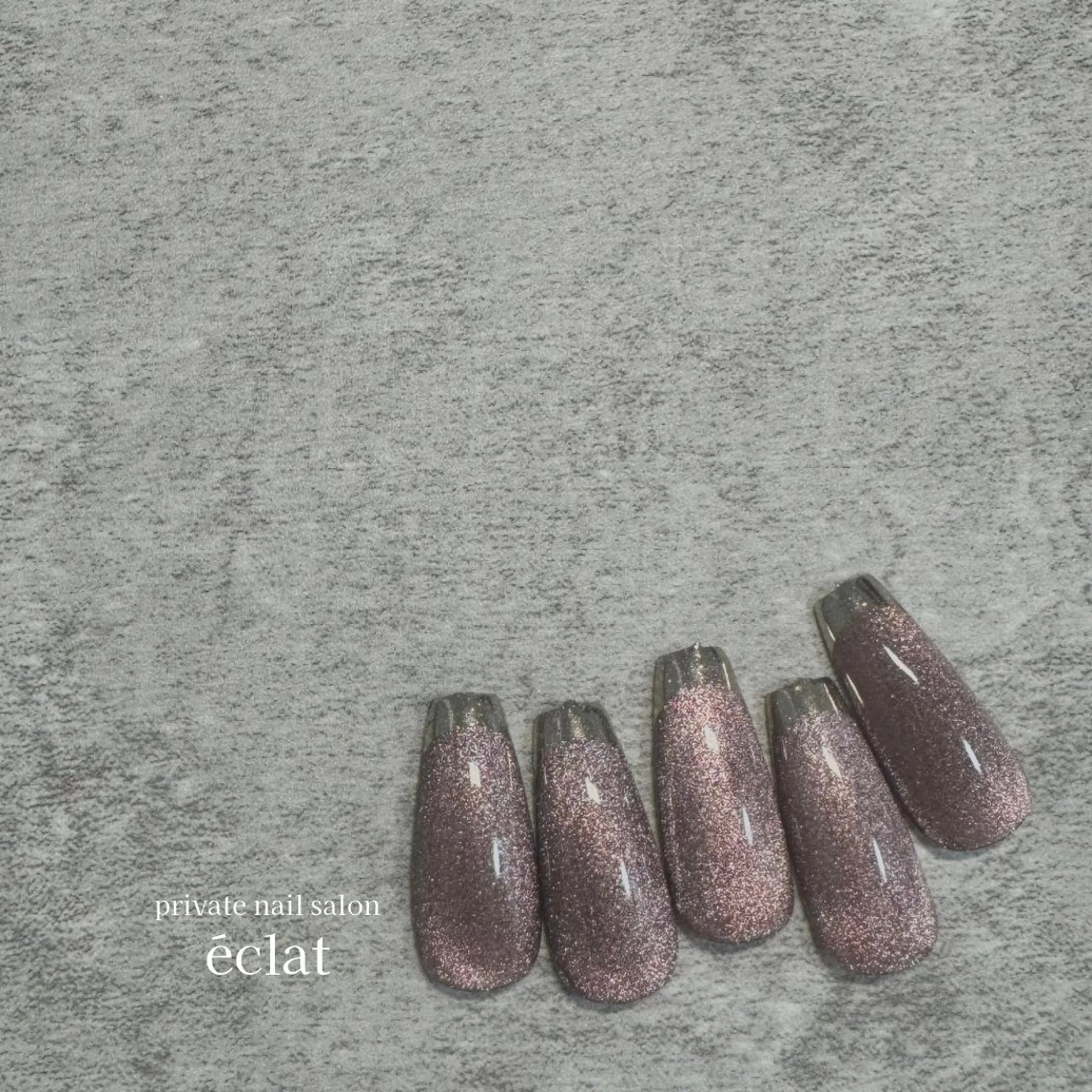 ネイル フレンチネイル マグネットネイル ミラーネイル nailsalon éclatのネイルデザイン