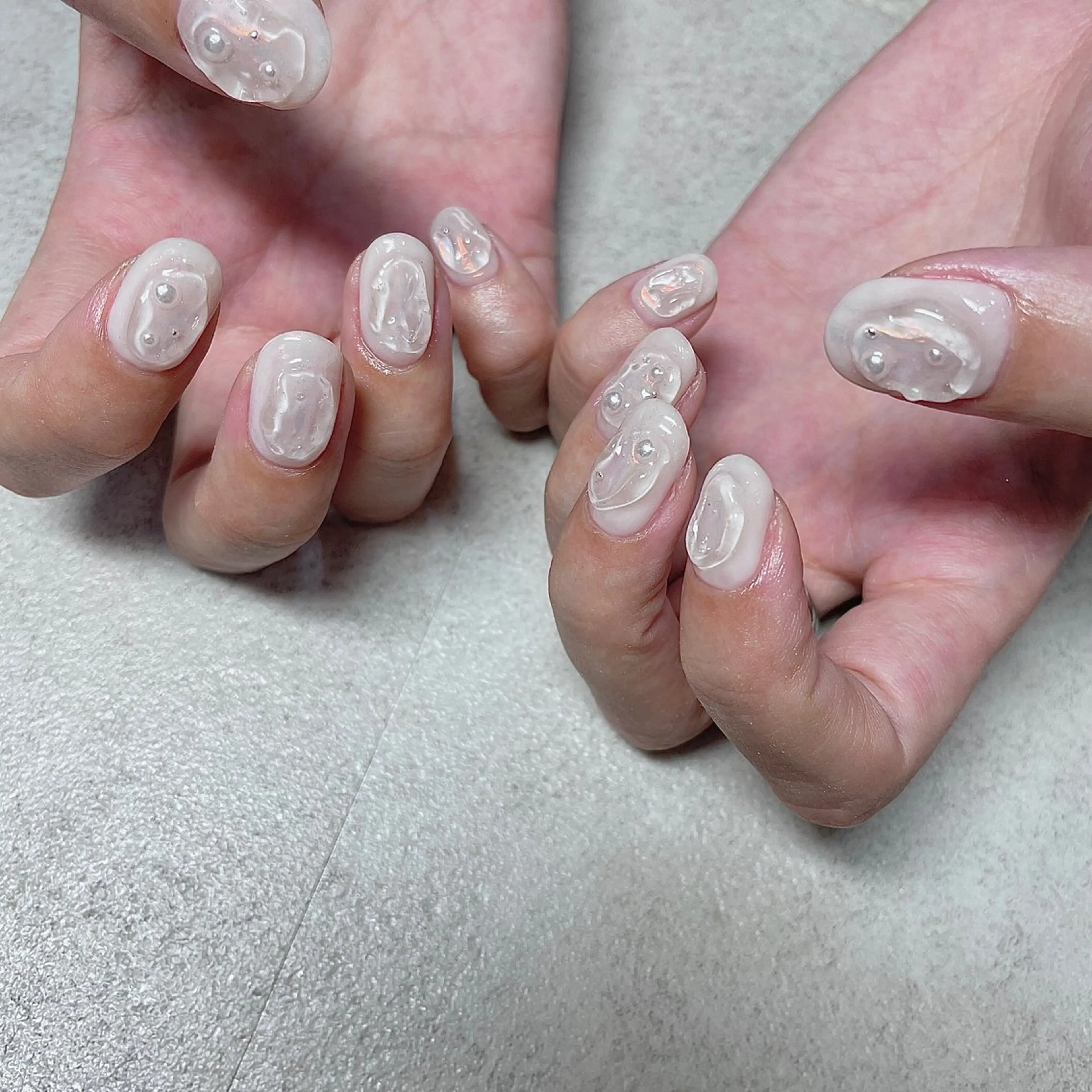 ネイル オーロラネイル クリアネイル ストーンネイル 夏ネイル ハンドネイル acs.n所属・ネイル，耳つぼ 風間すみれのその他イメージ