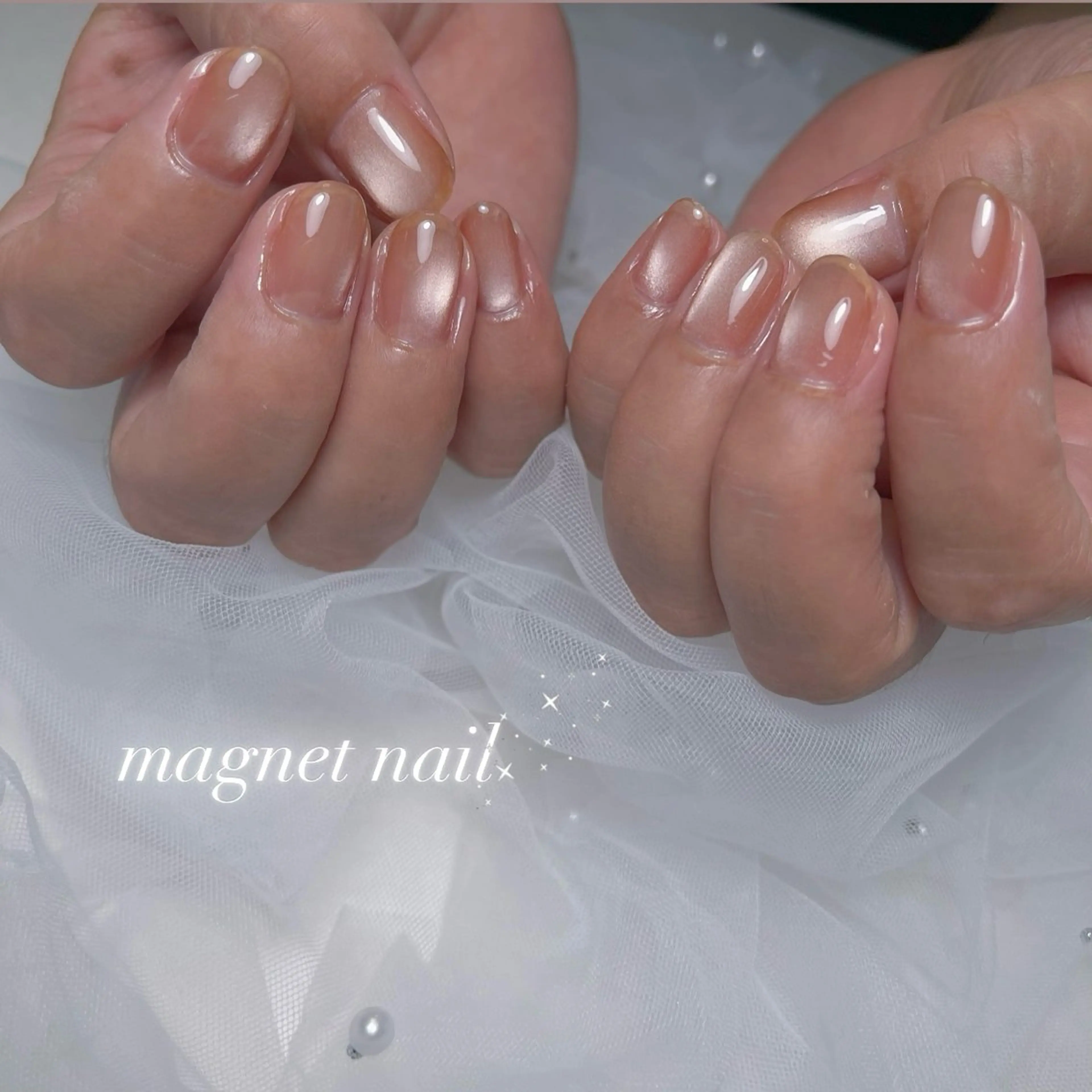 ネイル 長さ出し フラッシュネイル ジェルネイル 韓国ネイル マグネットネイル ハンドネイル RE SALONのネイルデザイン