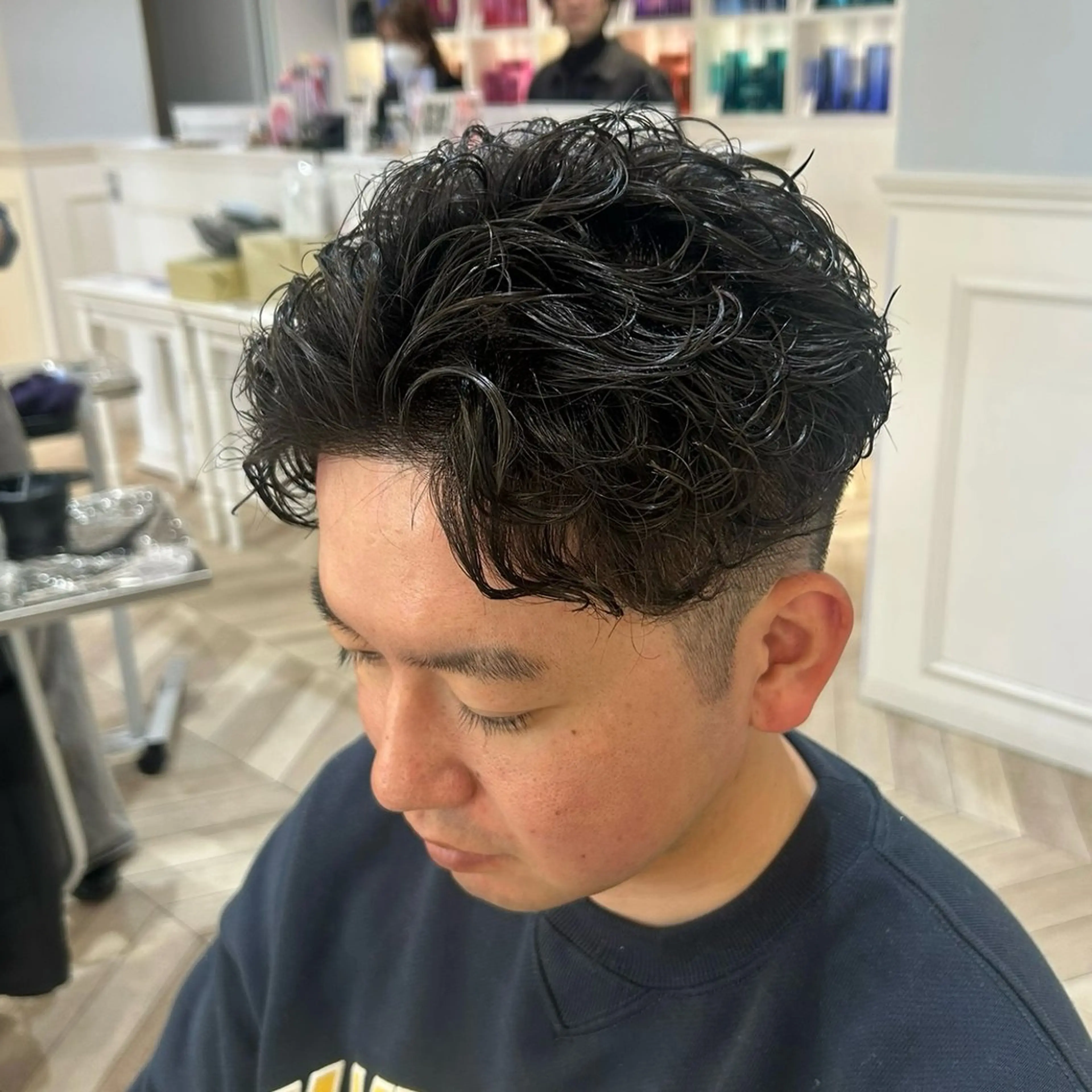 🌈men's カット+パーマ+トリートメント🌈シェルパ付きの写真