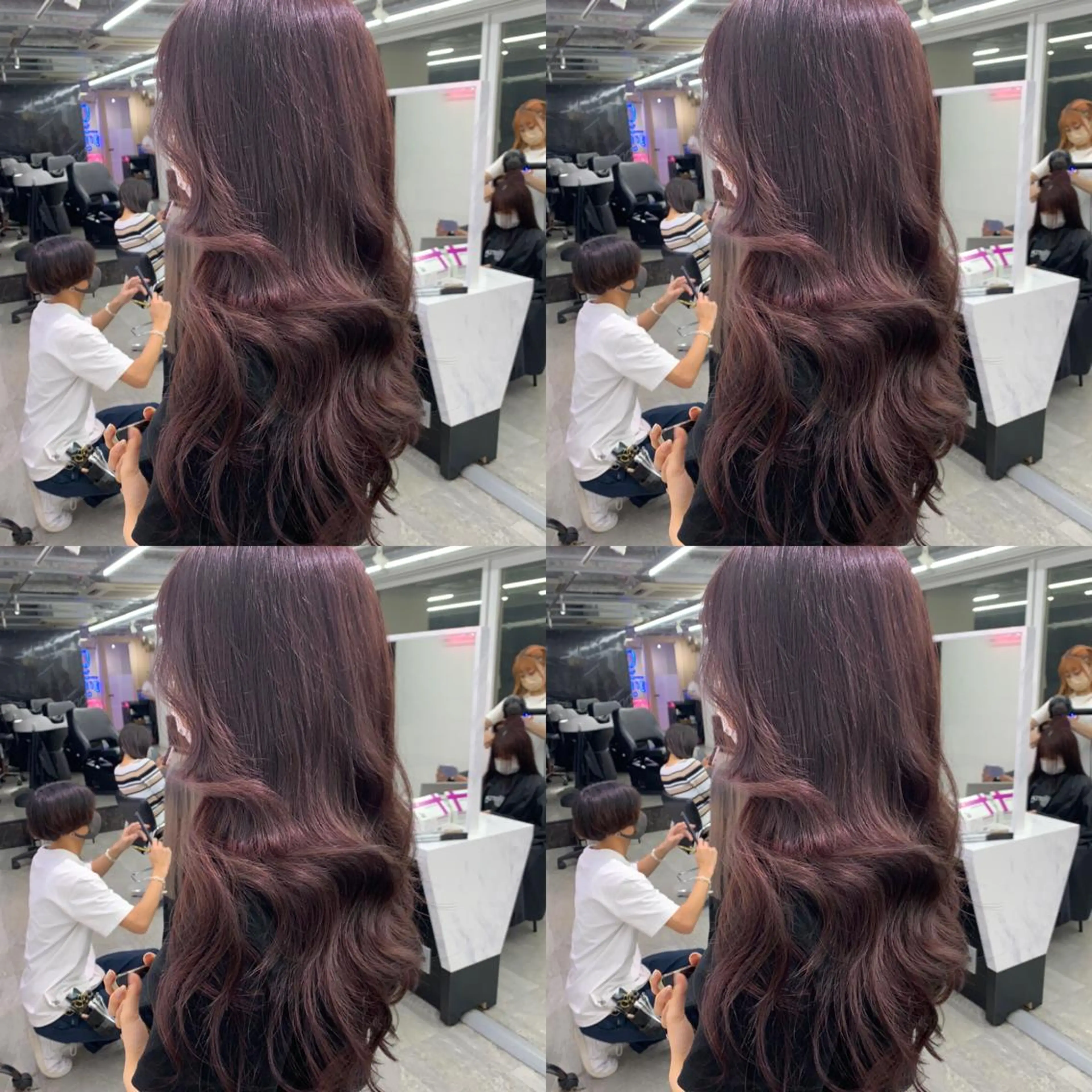 ロング プルエクステ エクステ ハイライト ヨシンモリ 韓国風ヘア ヘアカラー エクステ プルエクステ 🖤MIYUのヘアスタイル