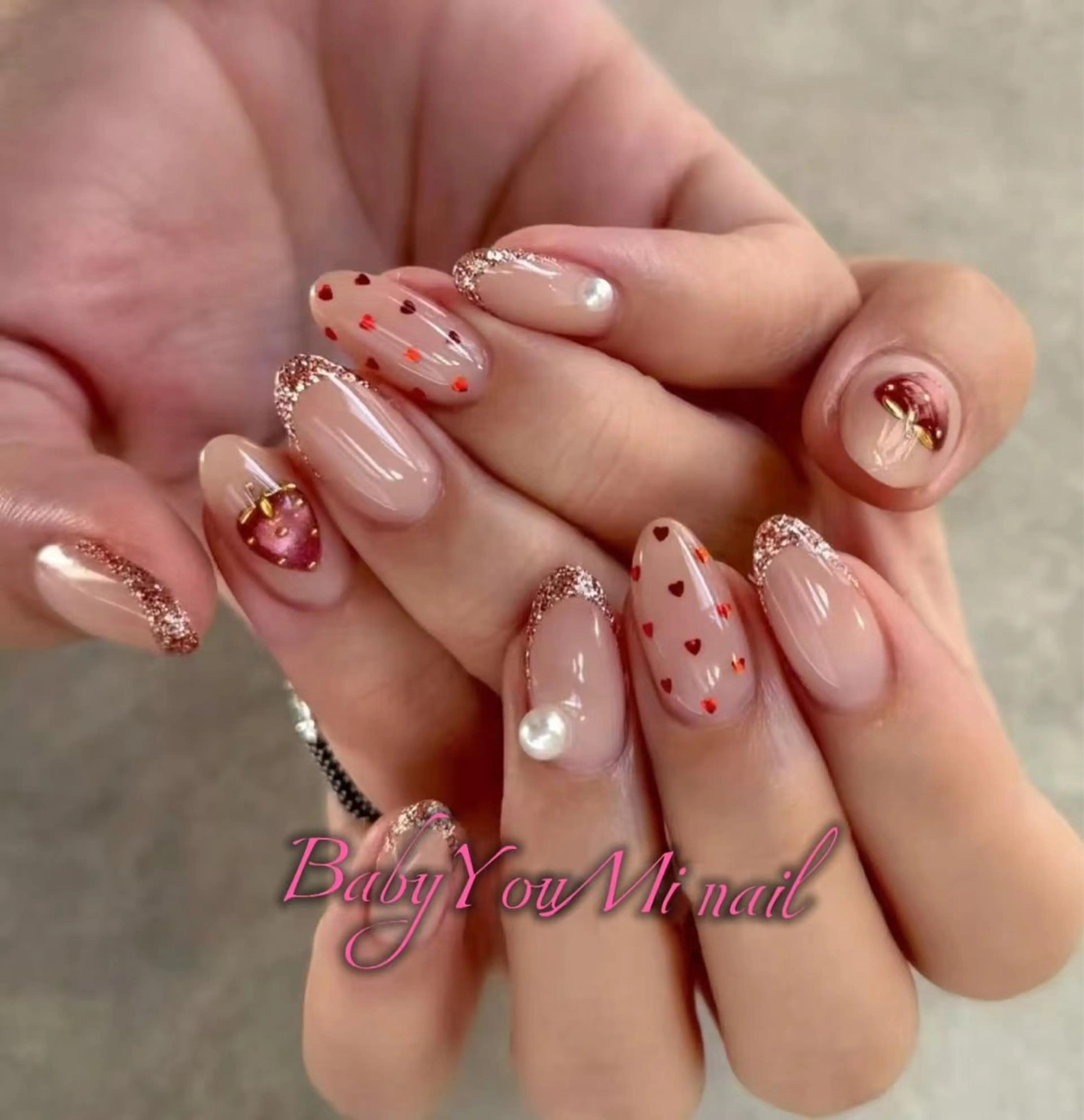 ネイル オーロラネイル フラワーネイル フットネイル フレンチネイル ジェルネイル ハンドネイル BabyYouMi ねねのネイルデザイン