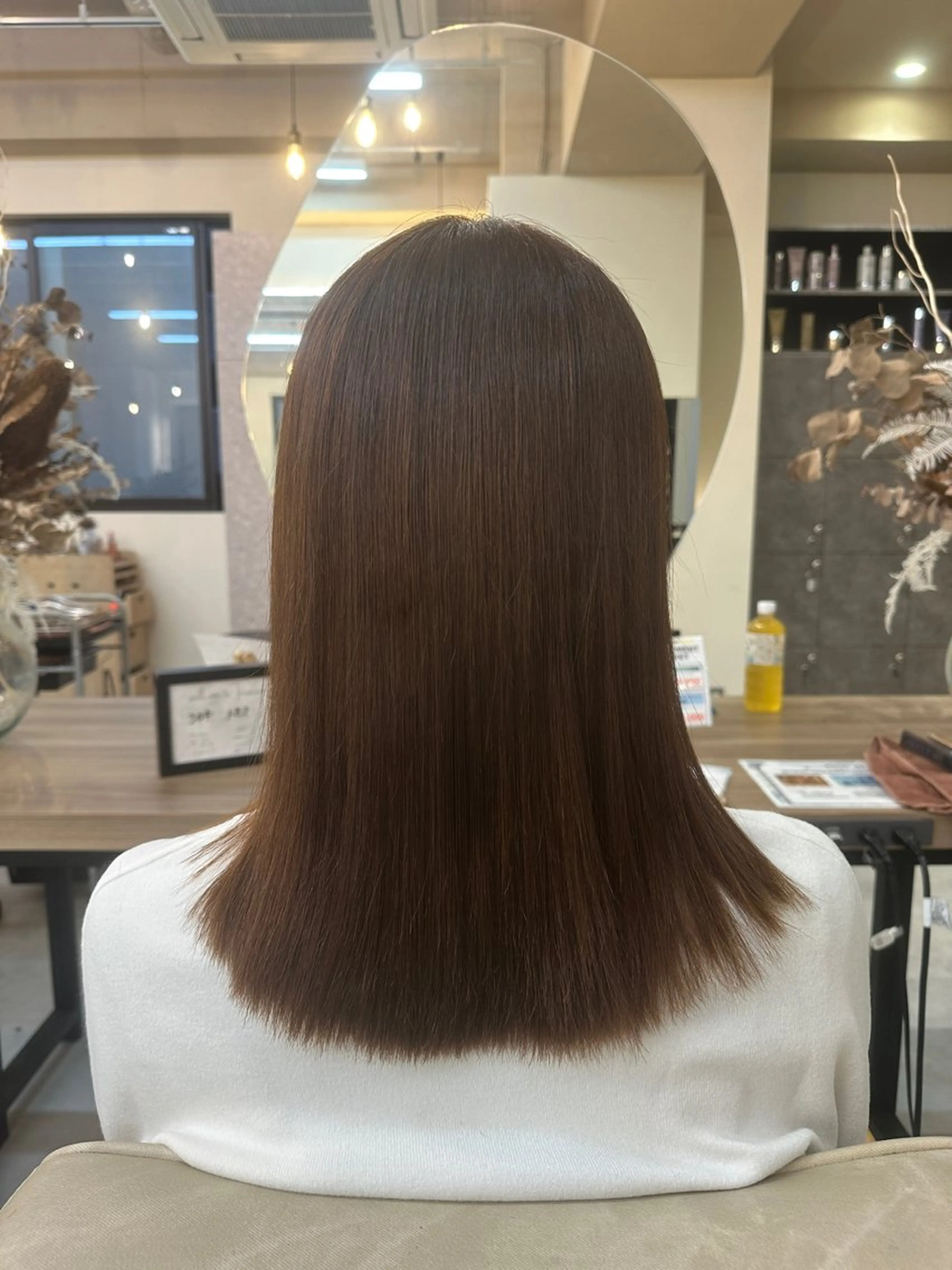 ミディアム 縮毛矯正 暗髪/艶カラー /yaekaのヘアスタイル