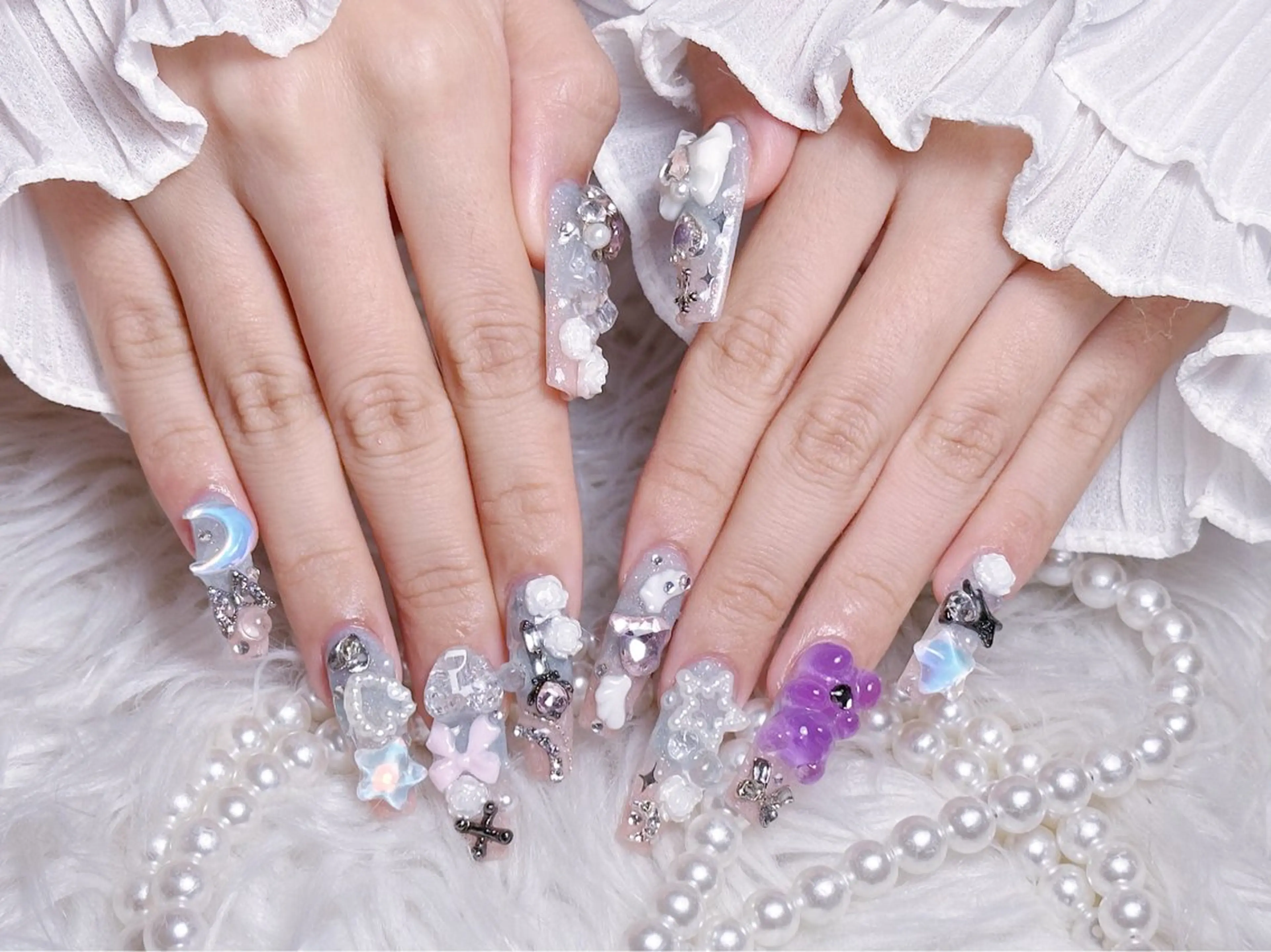 ネイル ☁️Minmin Tsuki💙🩵のネイルデザイン