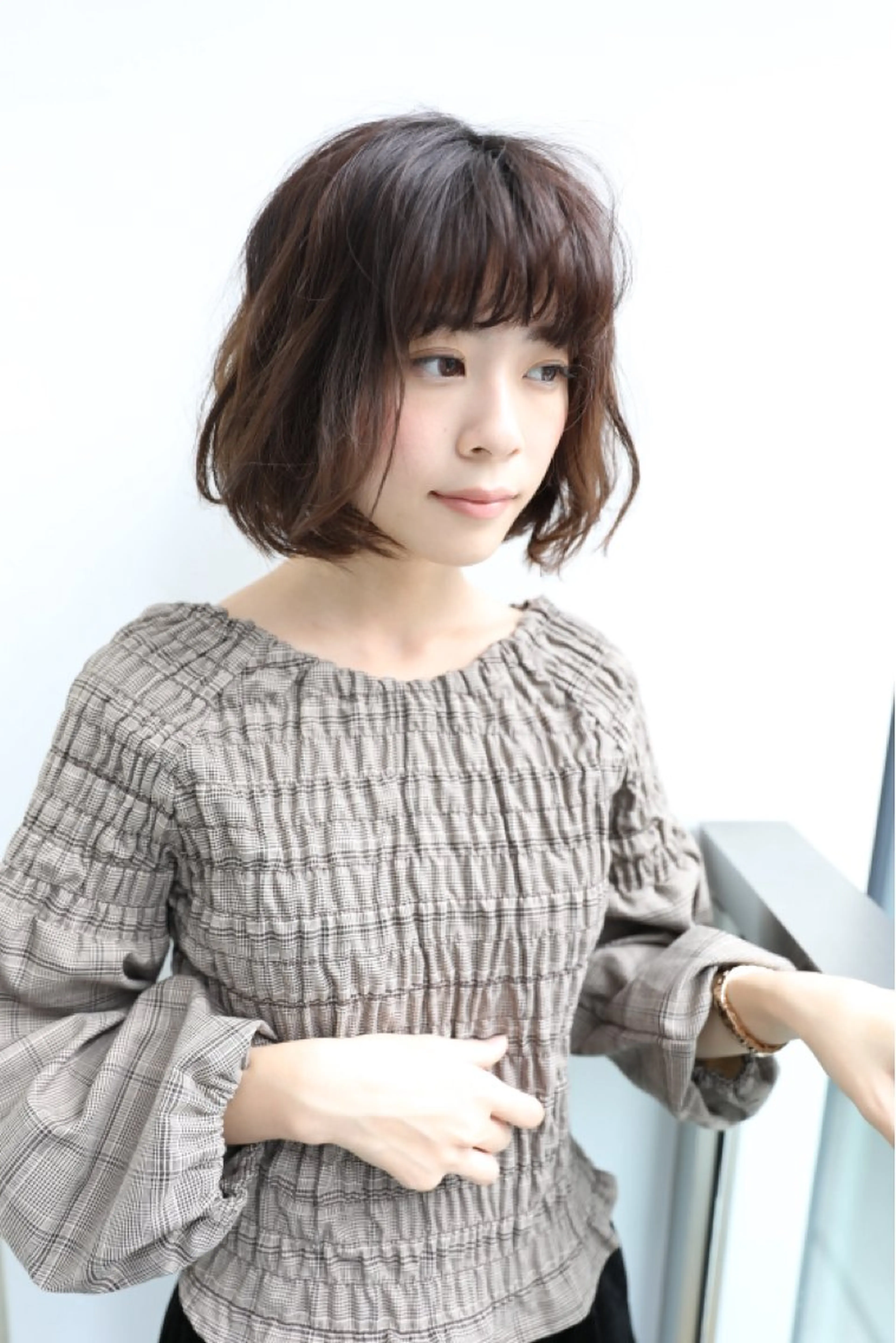 ミディアム ハイライト 髪質改善 小顔カット Endearing 銀座/レイヤーカットのヘアスタイル