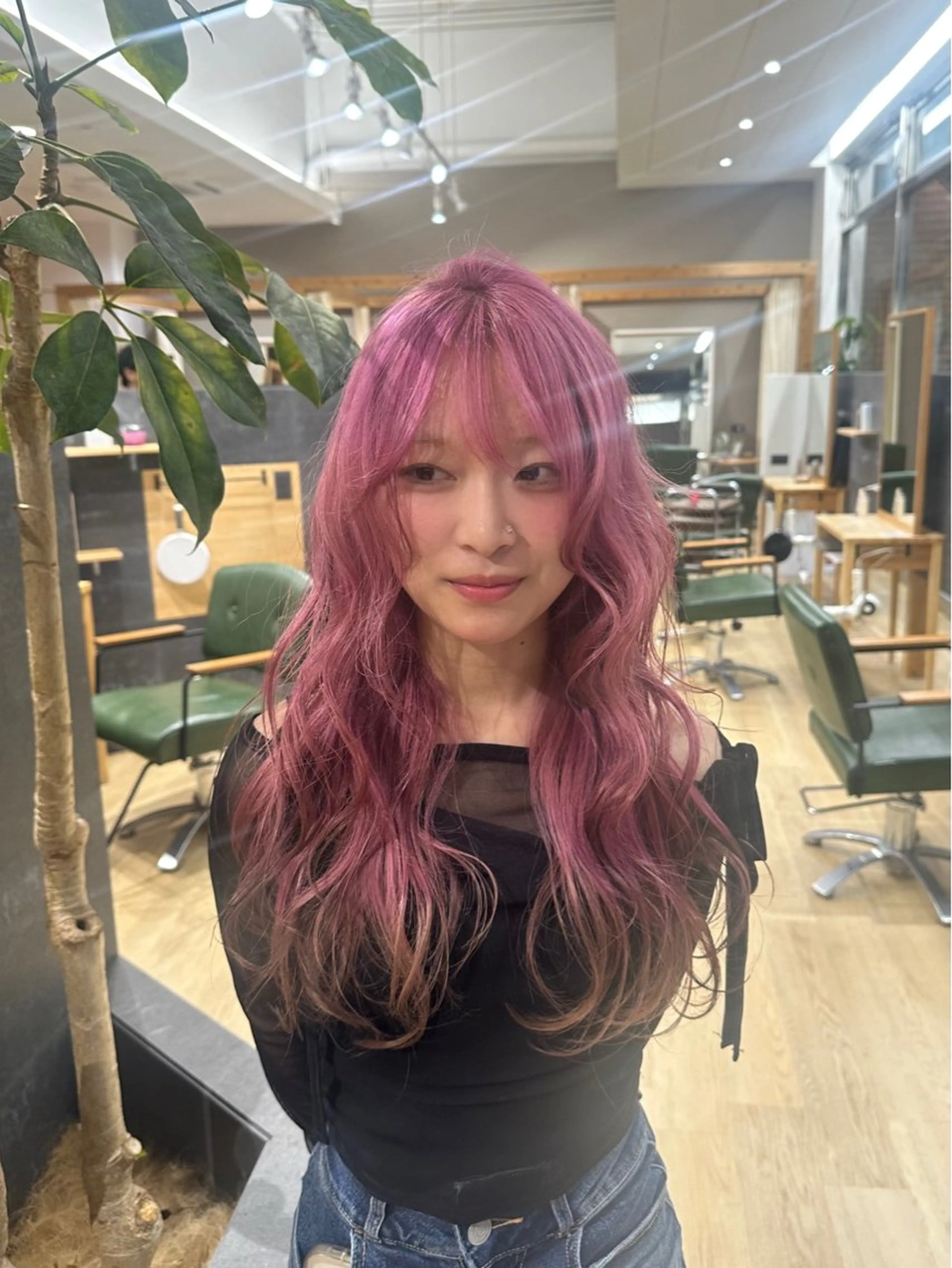 ロング カラー ブラウンカラー ピンクカラー OPShair所属・sion ✰デザインカラーのヘアスタイル