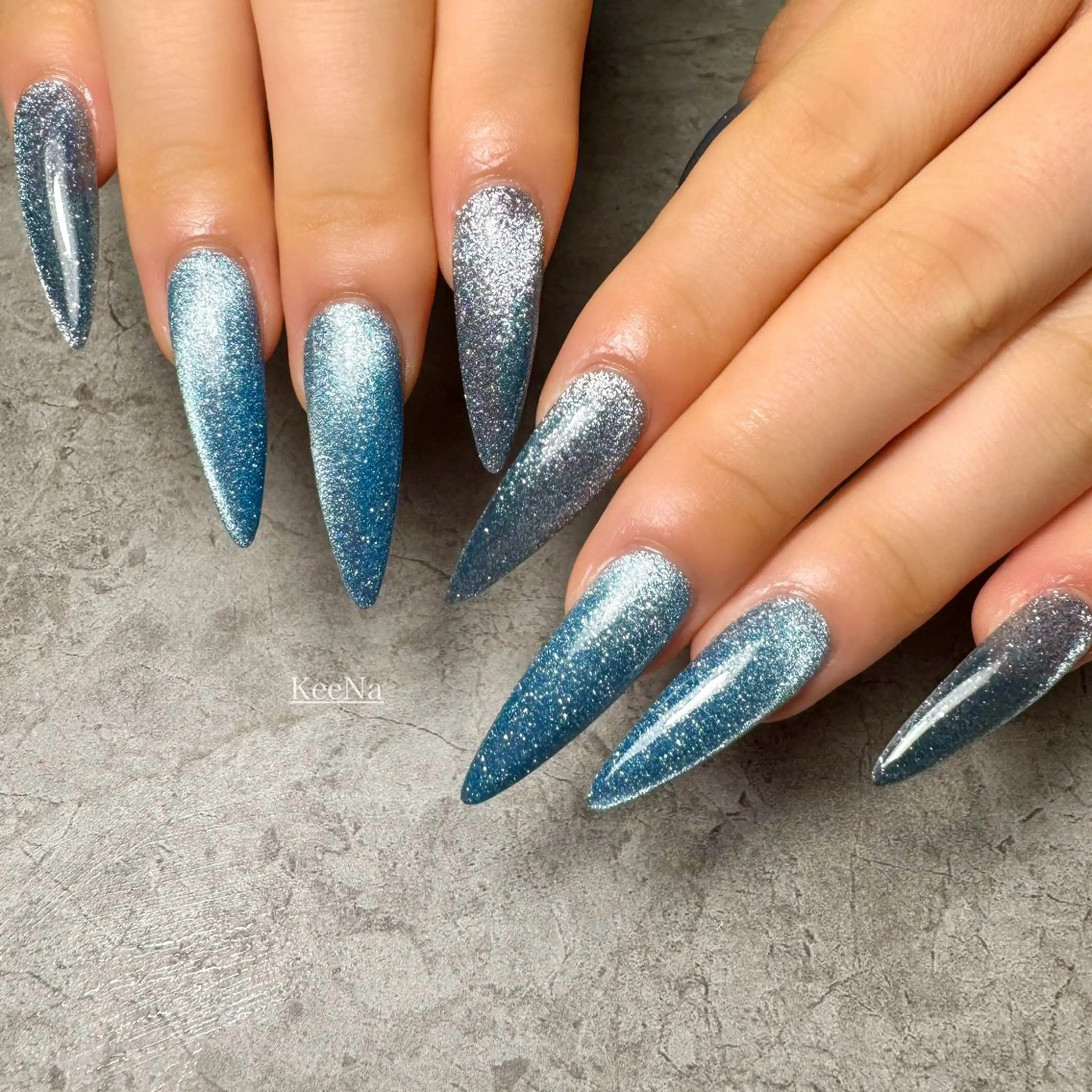 ネイル ロングネイル マグネットネイル ハンドネイル KeeNa キーナのネイルデザイン