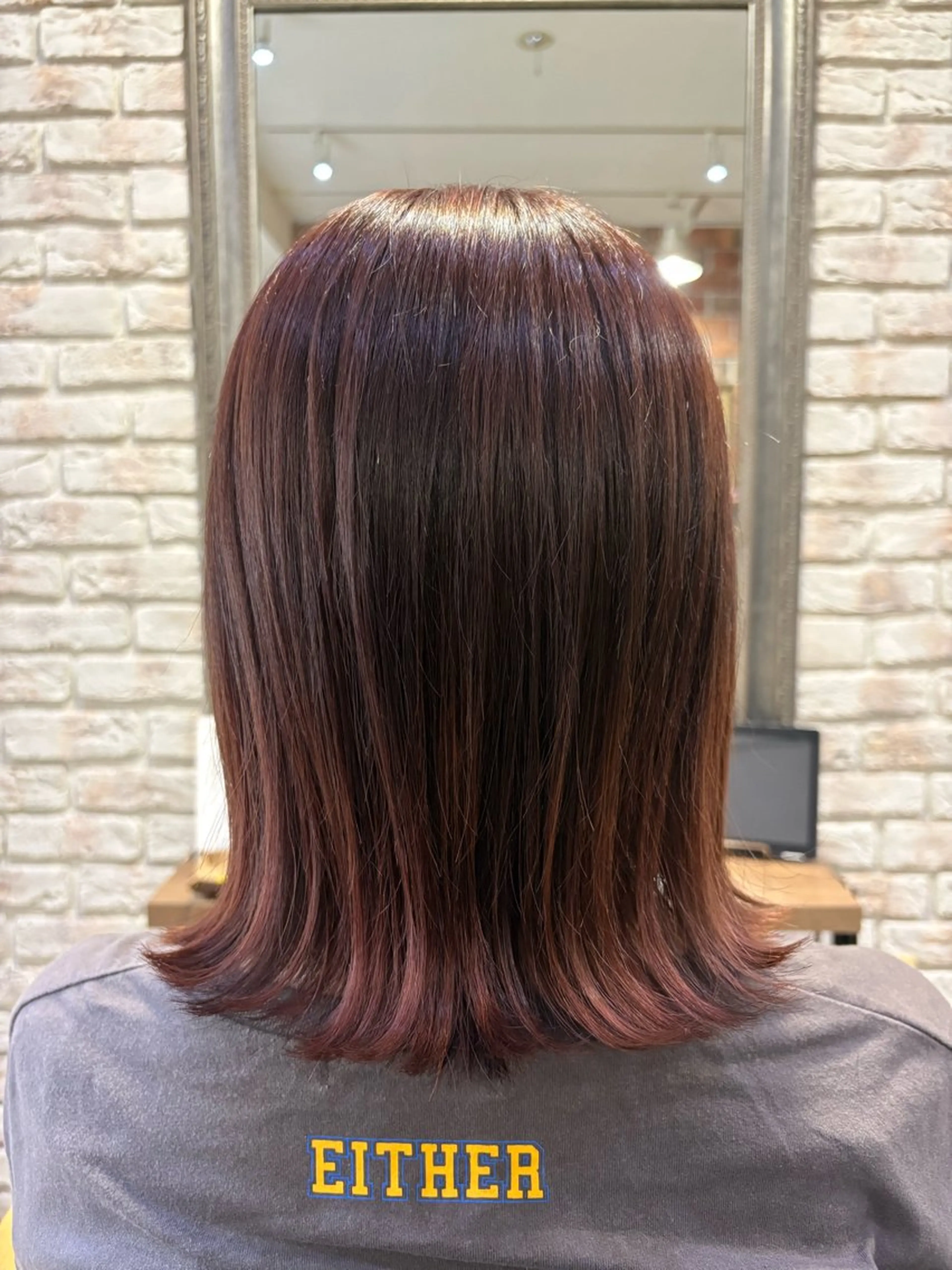 ミディアム カラー ブラウンカラー ピンクカラー ピンクブラウン 外ハネヘア 田中 元規のヘアスタイル