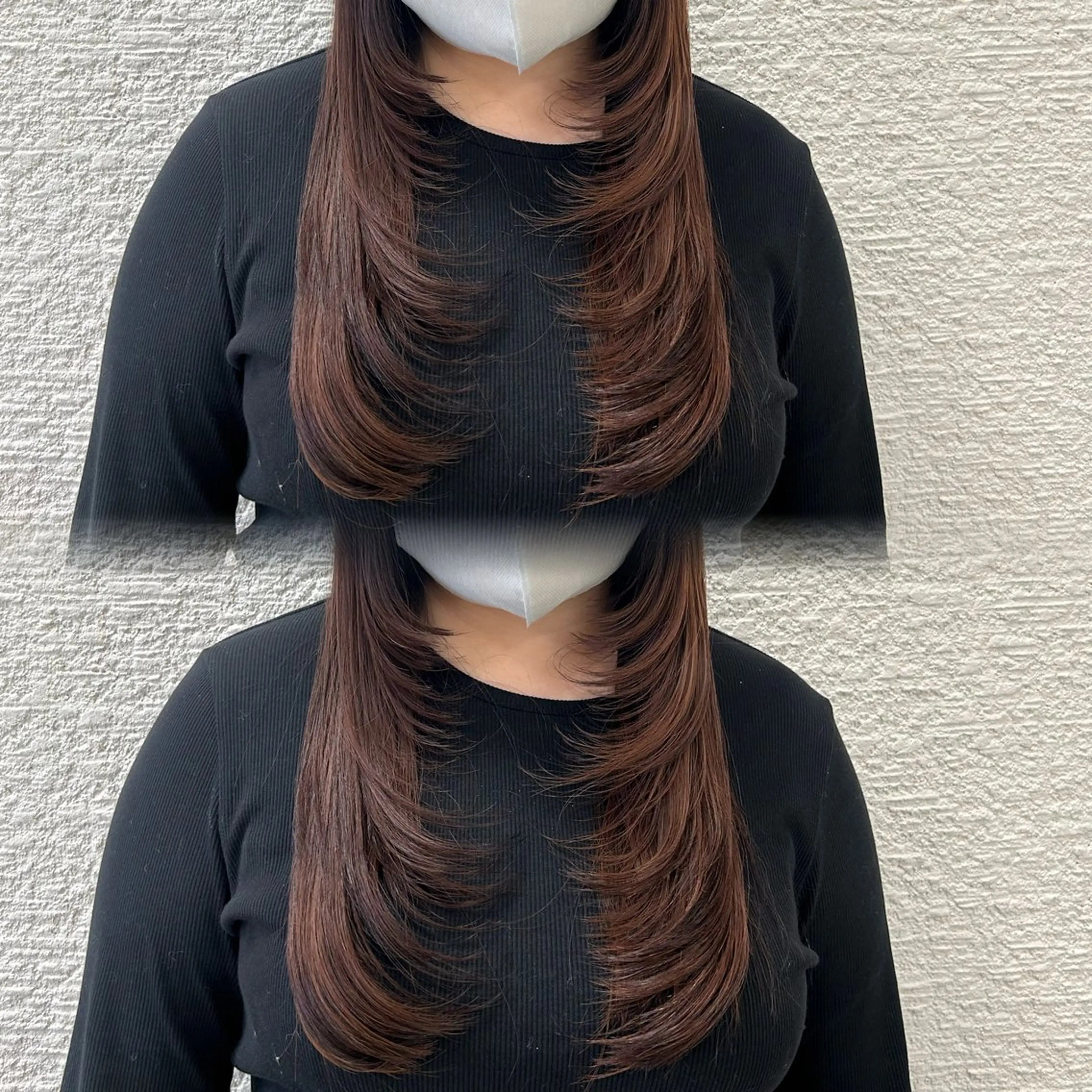 ロング カット トリートメント ヘアセット ベージュ/つや髪/ レイヤー／ゆいなのヘアスタイル